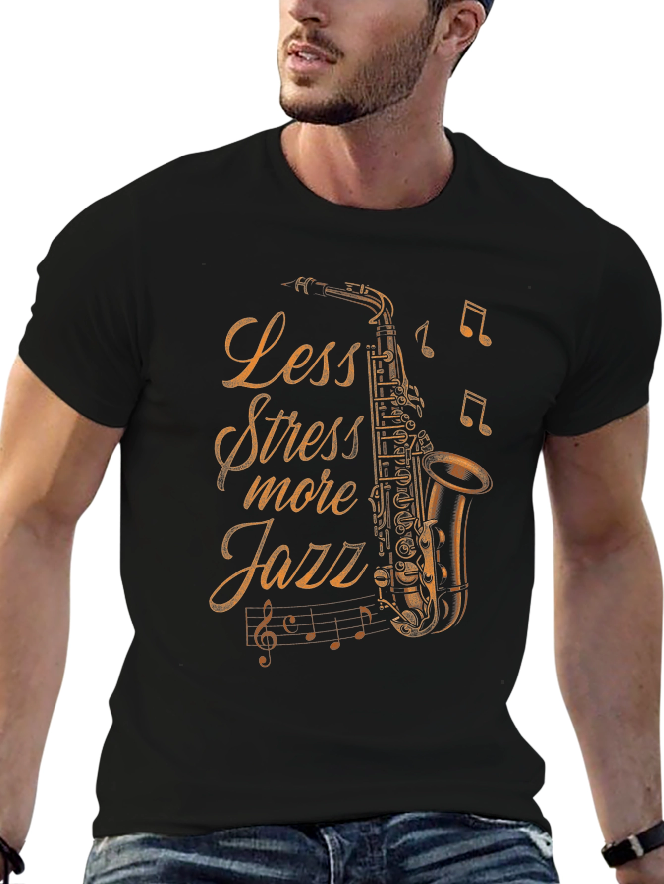 Less Stress More Jazz Saxophone T-Shirt