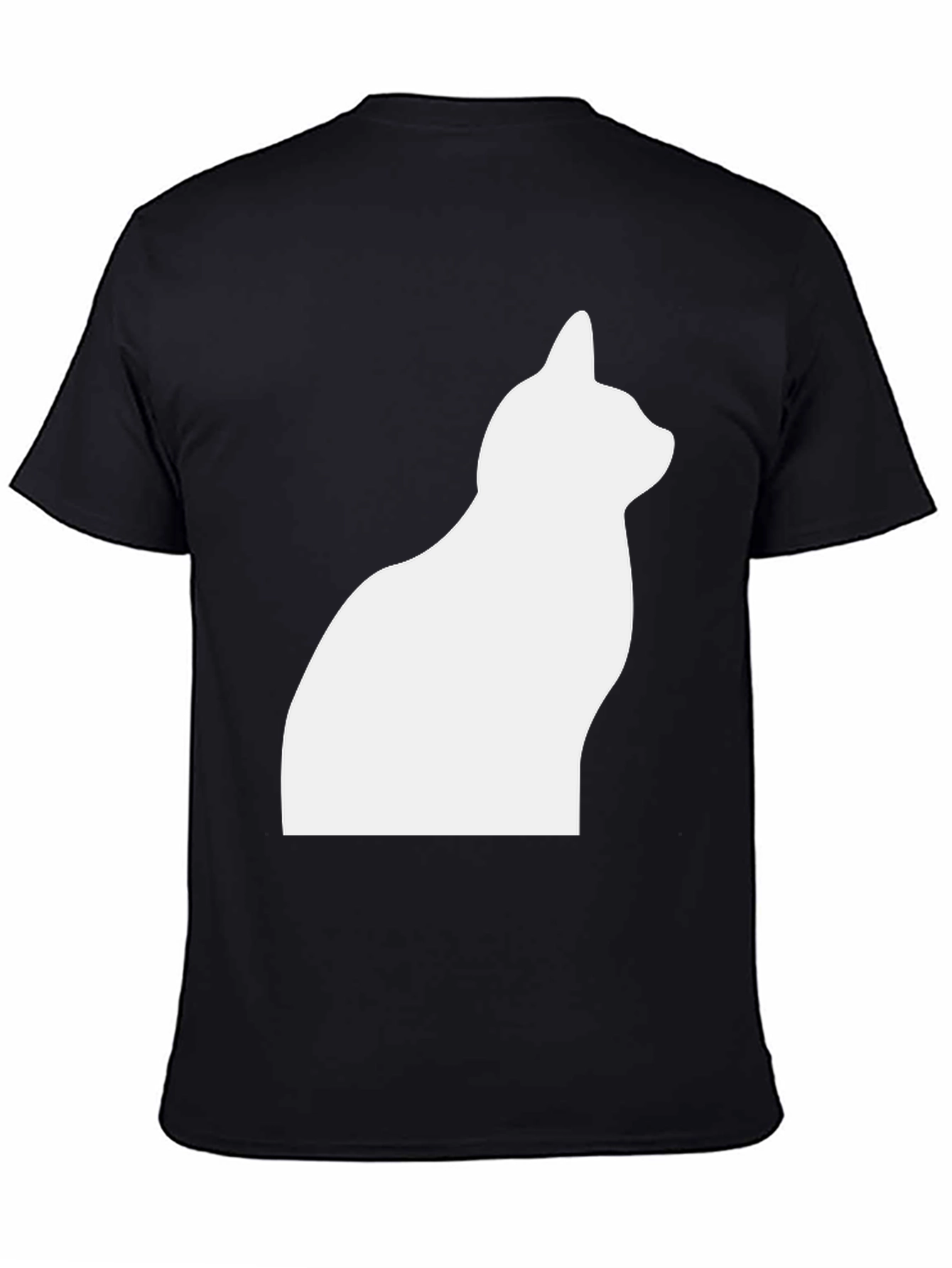 Cat Silhouette T-Shirt - Stylish Black Tee