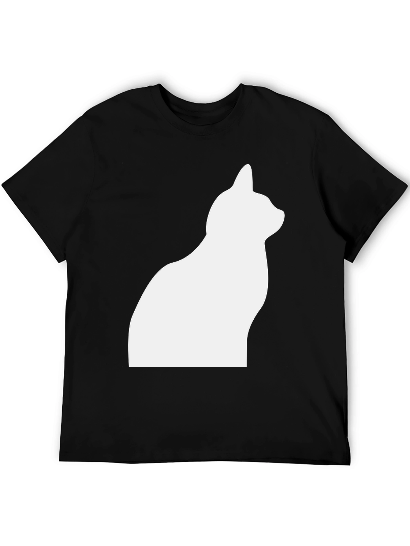 Cat Silhouette T-Shirt - Stylish Black Tee