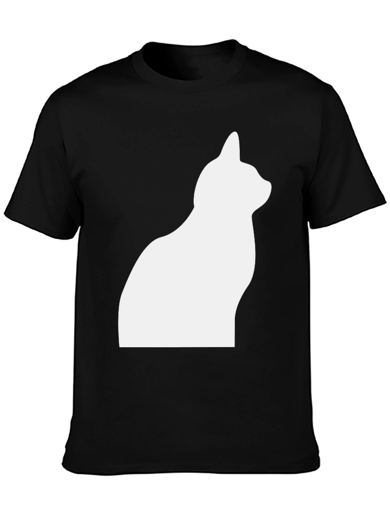 Cat Silhouette T-Shirt - Stylish Black Tee