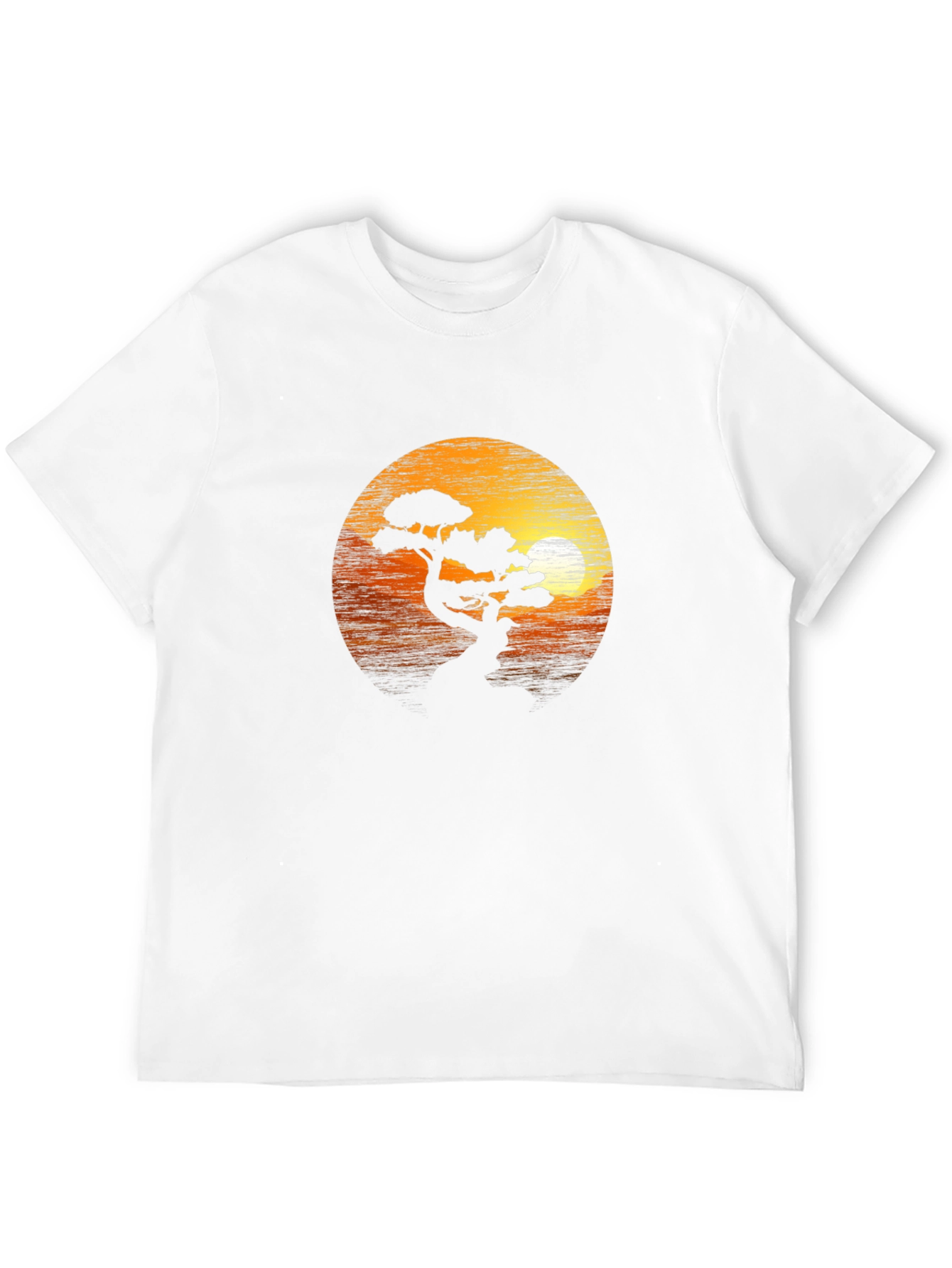 Sunset Bonsai Tree Graphic Tee - Black
