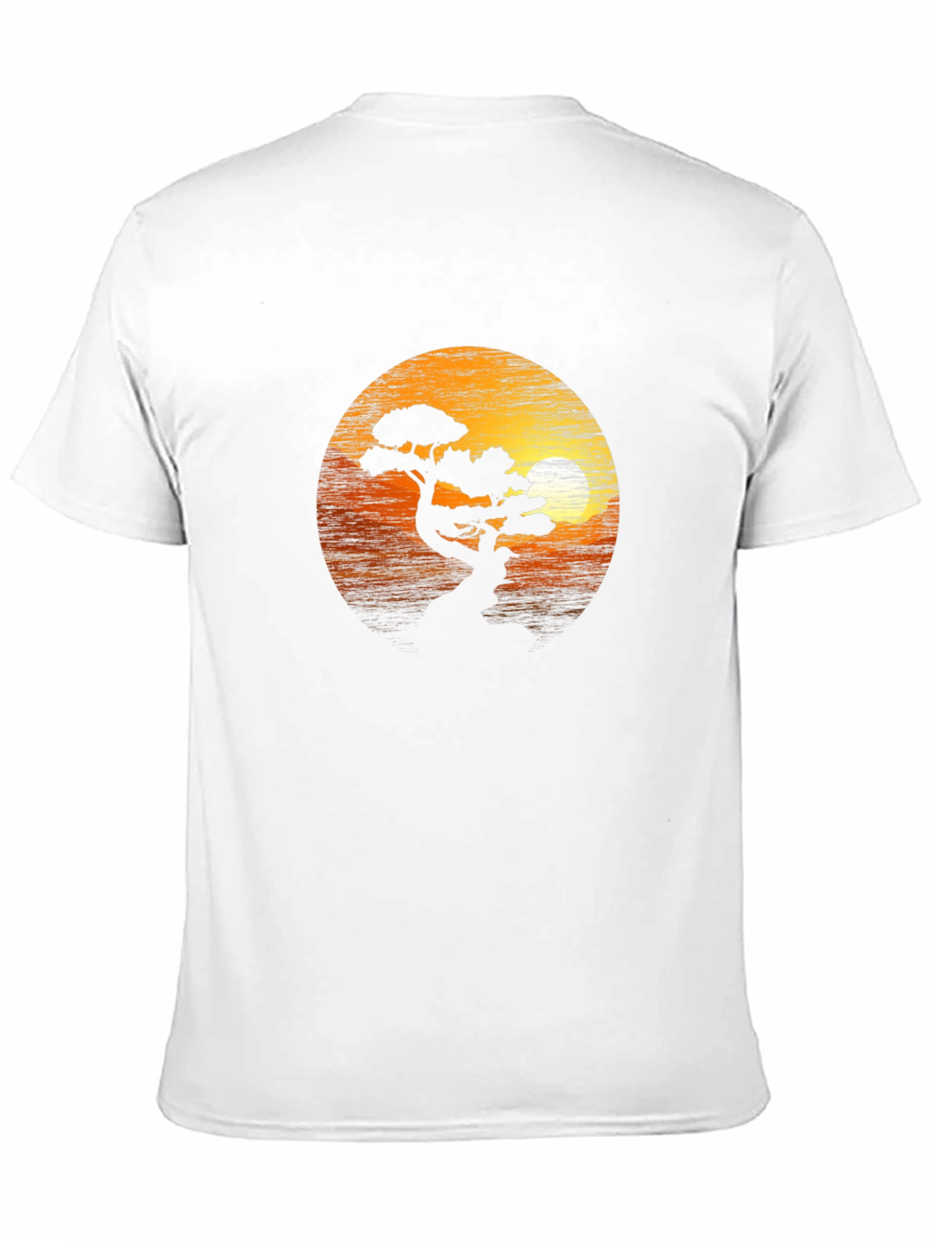 Sunset Bonsai Tree Graphic Tee - Black