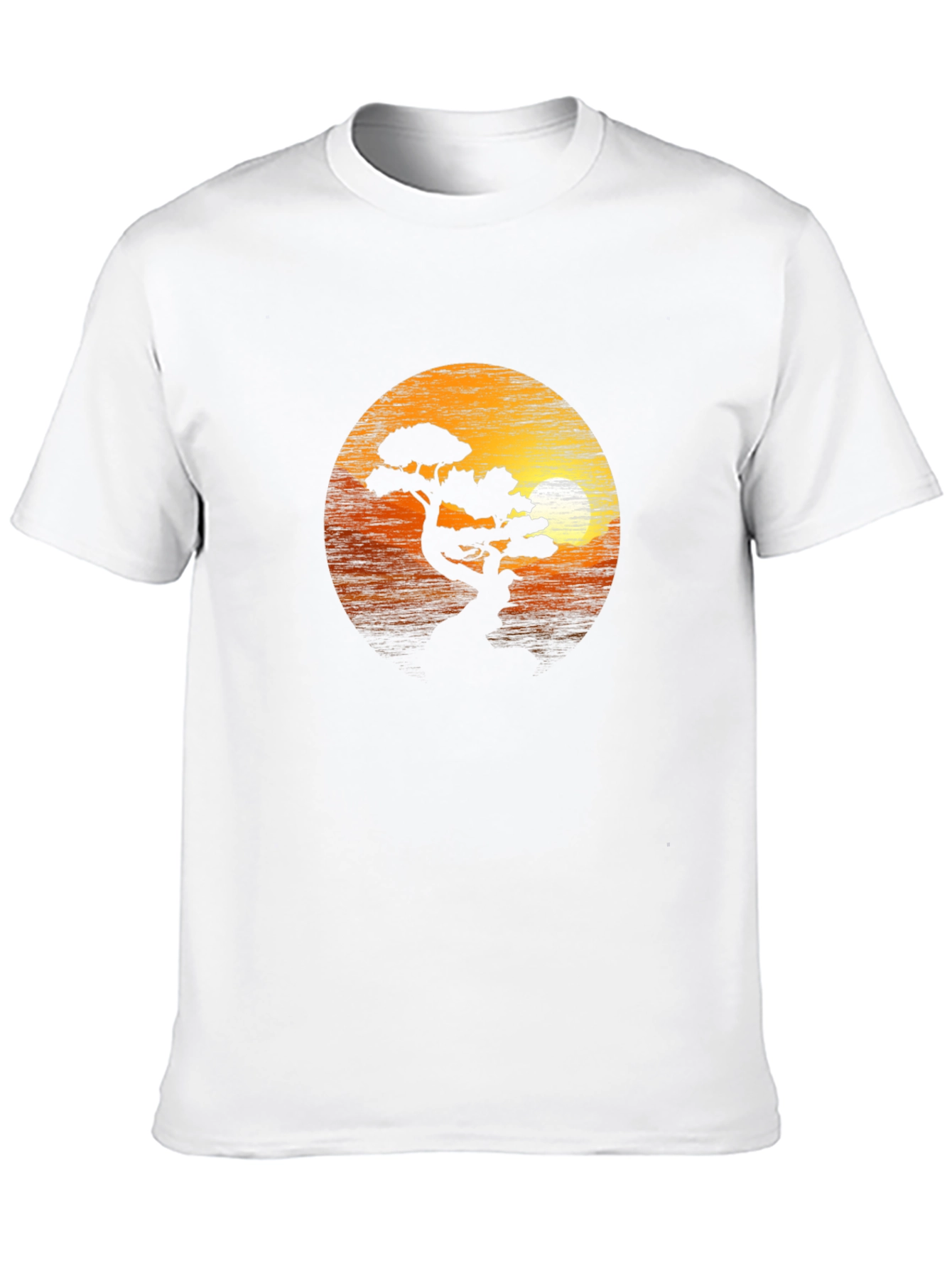 Sunset Bonsai Tree Graphic Tee - Black