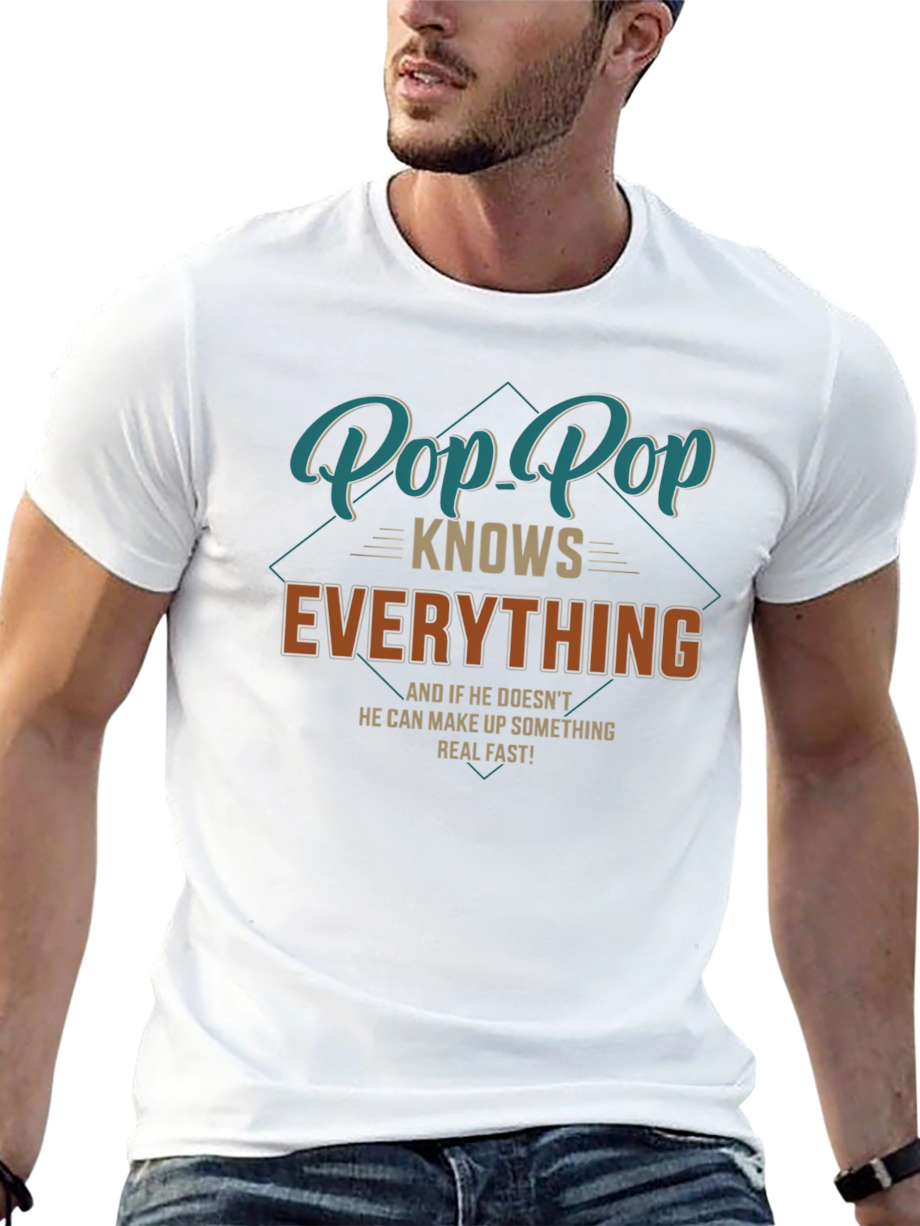 Pop Pop Knows Everything T-Shirt - Funny Grandfather Tee
