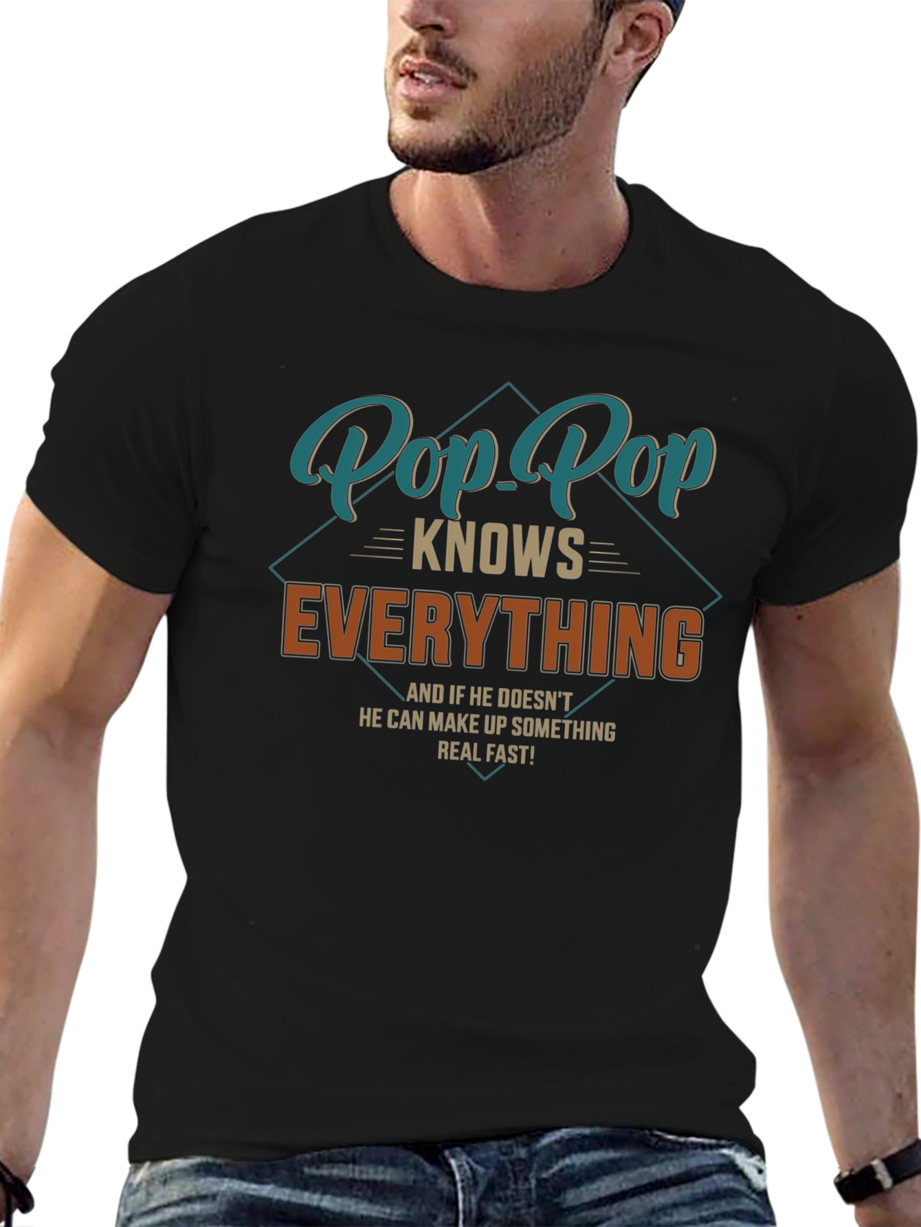 Pop Pop Knows Everything T-Shirt - Funny Grandfather Tee