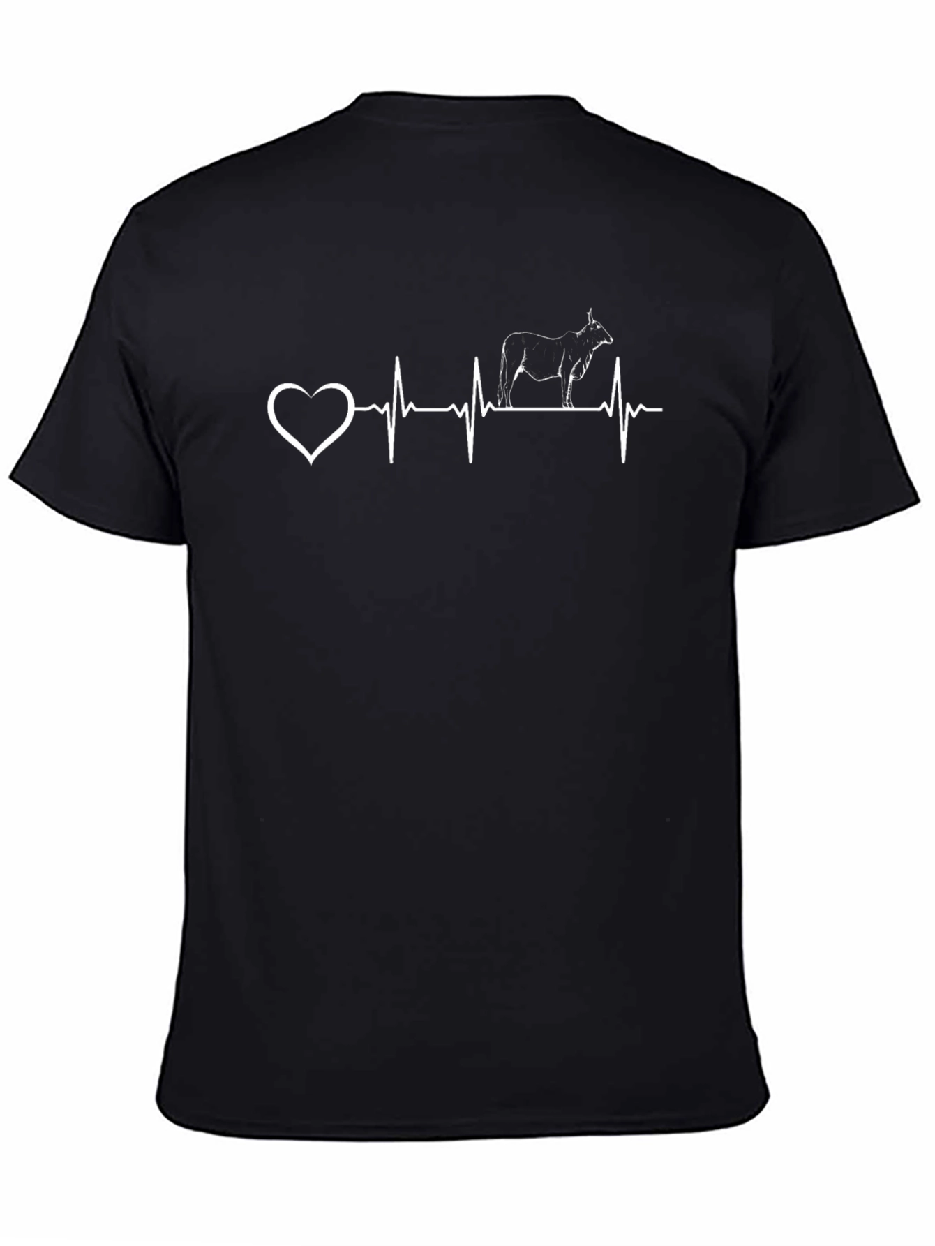 Bull Heartbeat Graphic Tee - Black Cotton