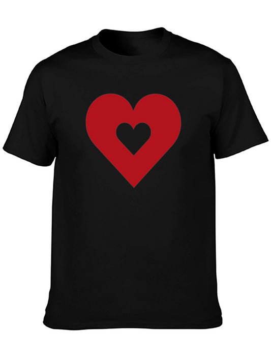 Heart Within Heart Black T-Shirt