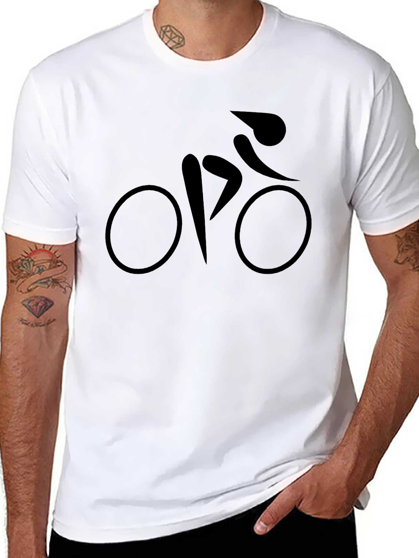 Mens Black Bicycle Graphic T-Shirt