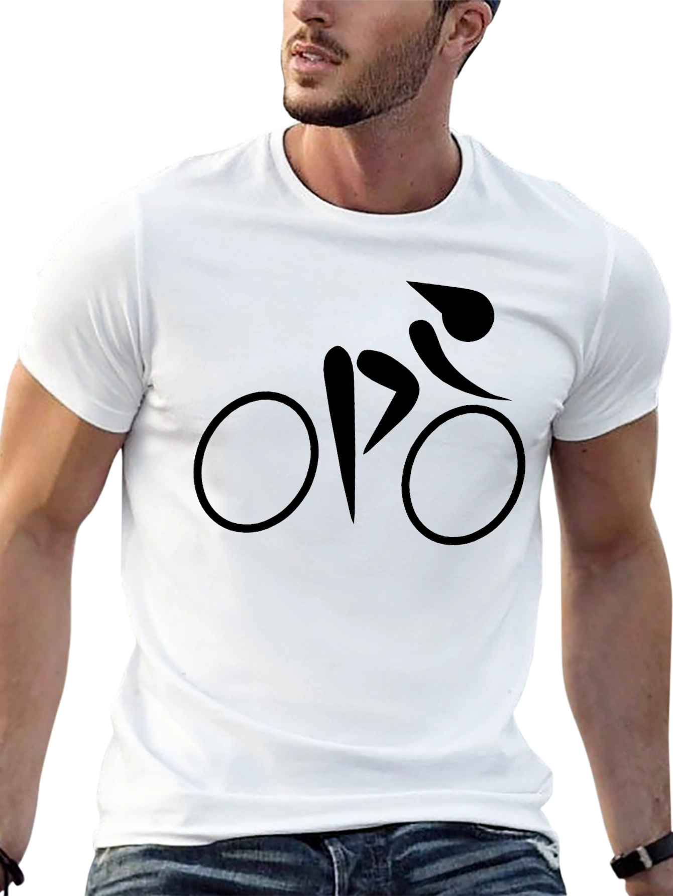 Mens Black Bicycle Graphic T-Shirt