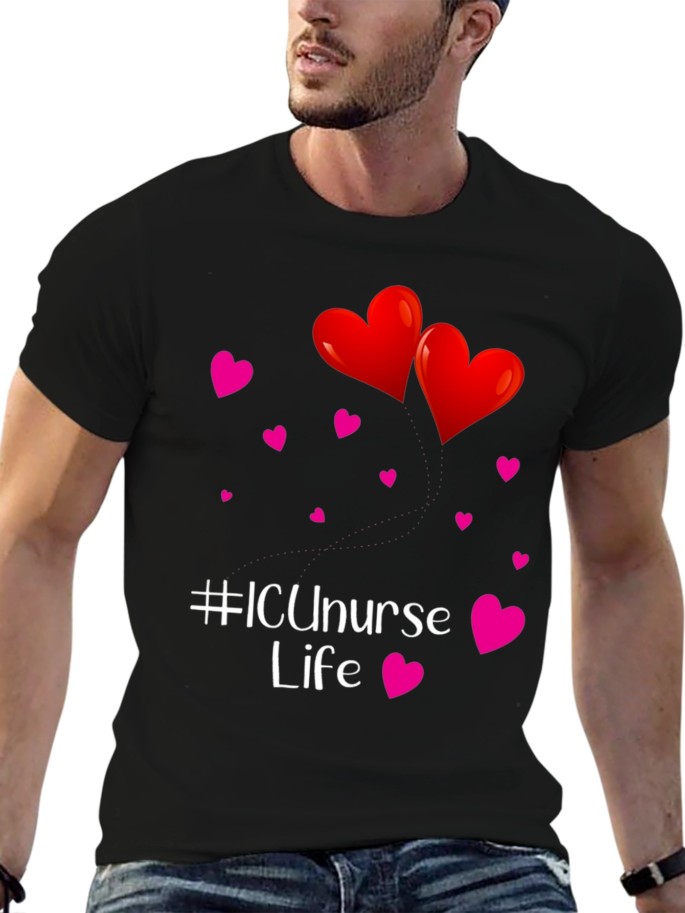 ICU Nurse Life T-Shirt - Heart Graphic Tee
