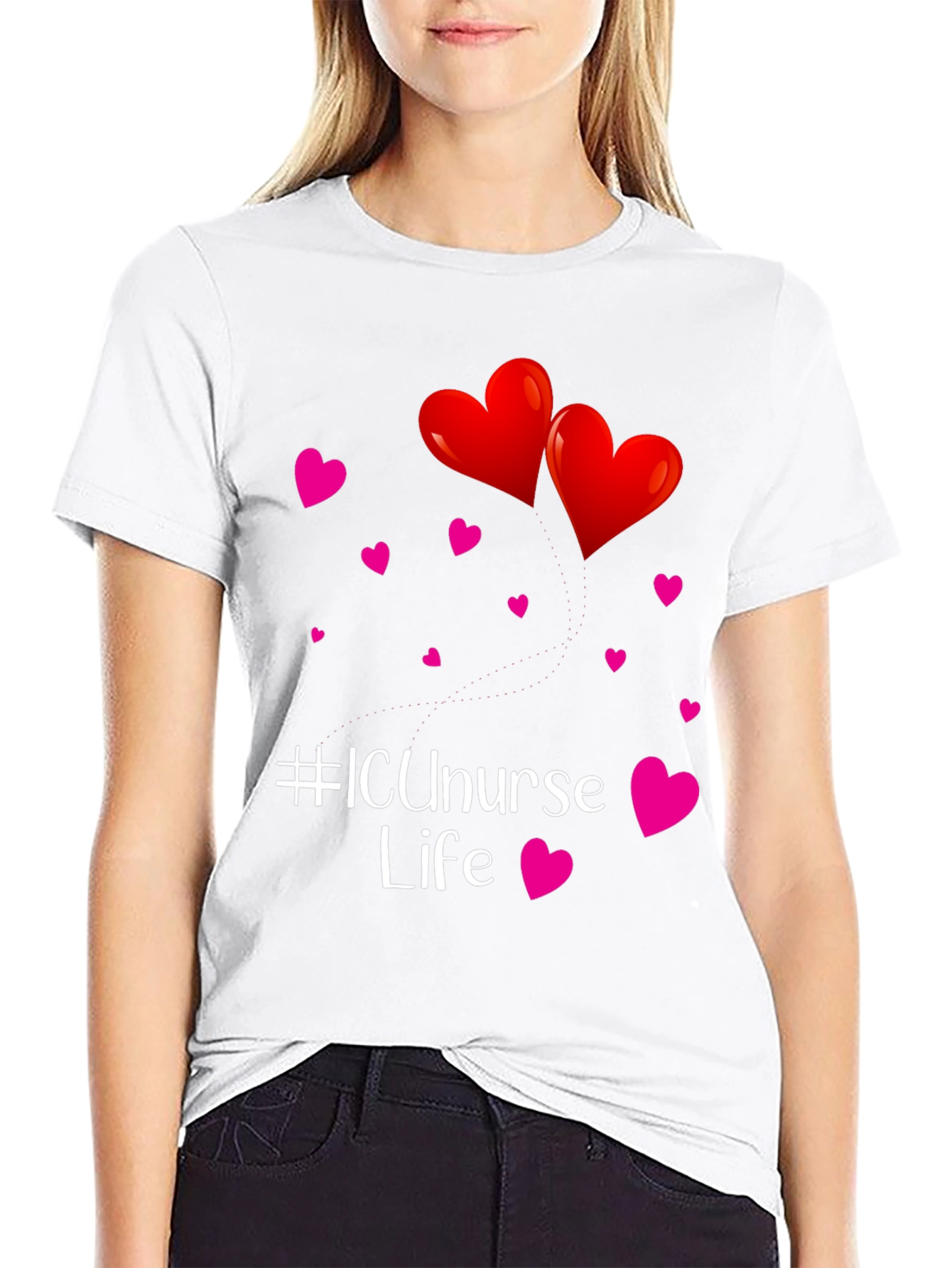 ICU Nurse Life T-Shirt - Heart Graphic Tee