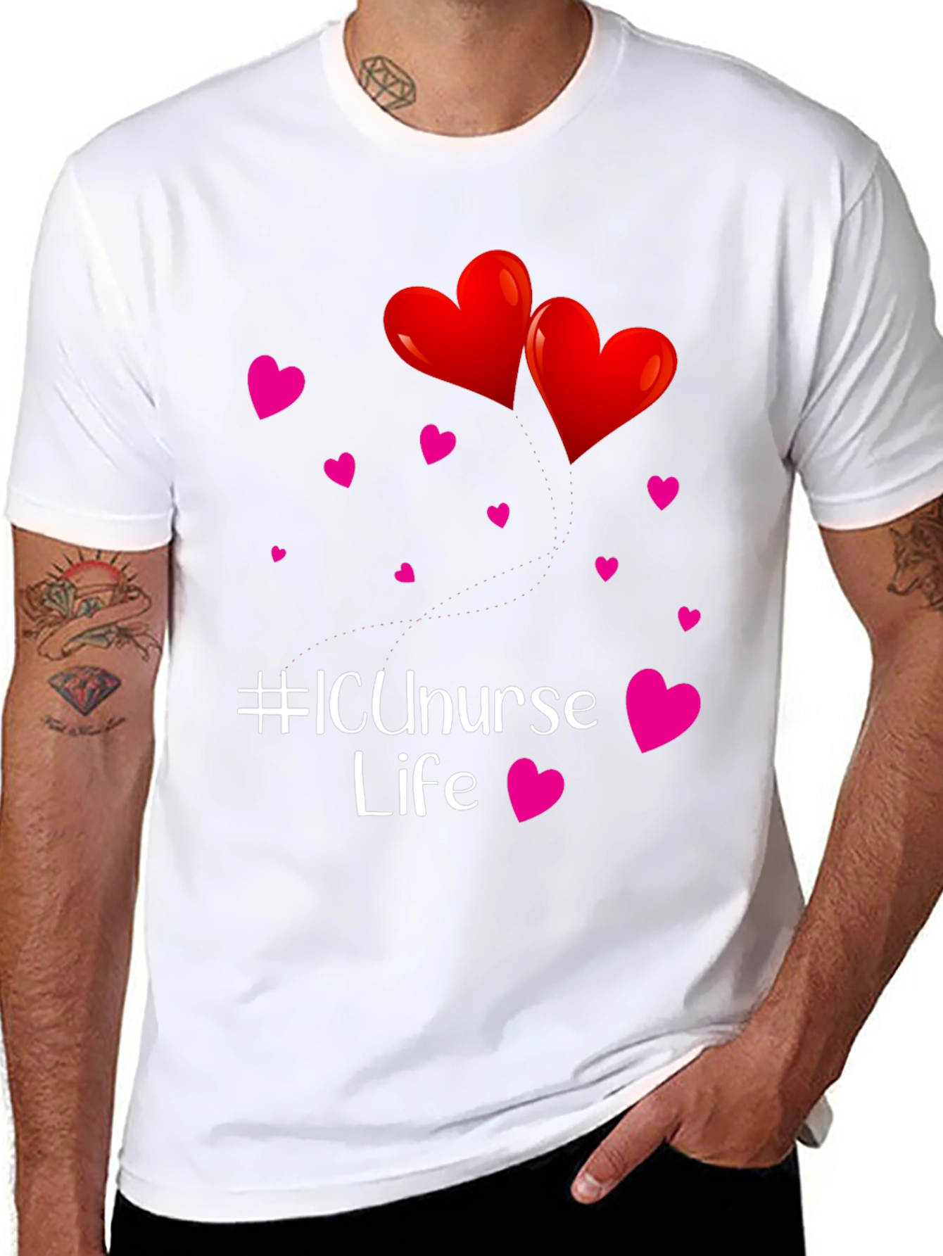 ICU Nurse Life T-Shirt - Heart Graphic Tee