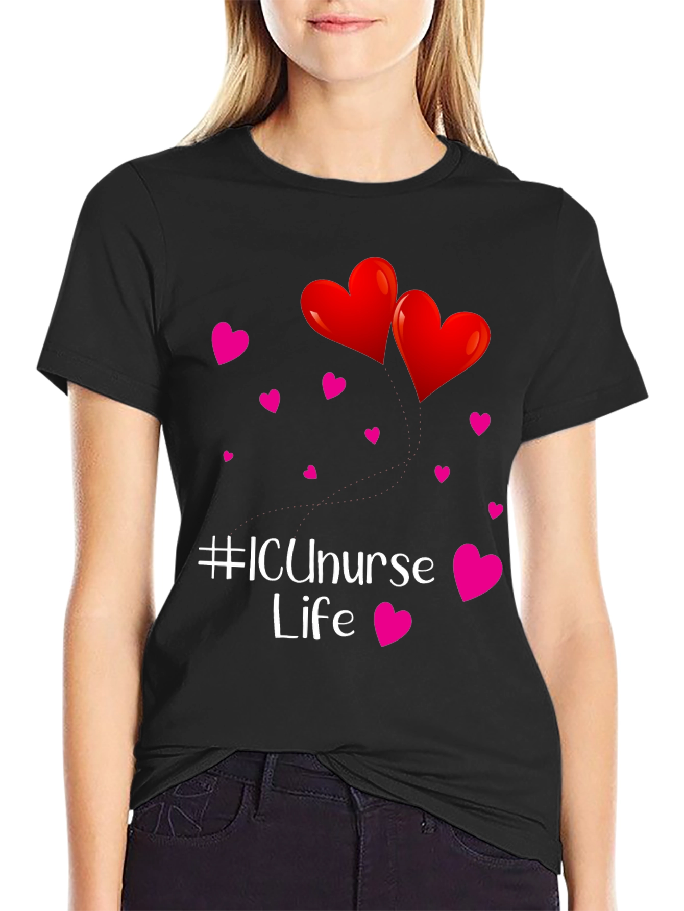 ICU Nurse Life T-Shirt - Heart Graphic Tee