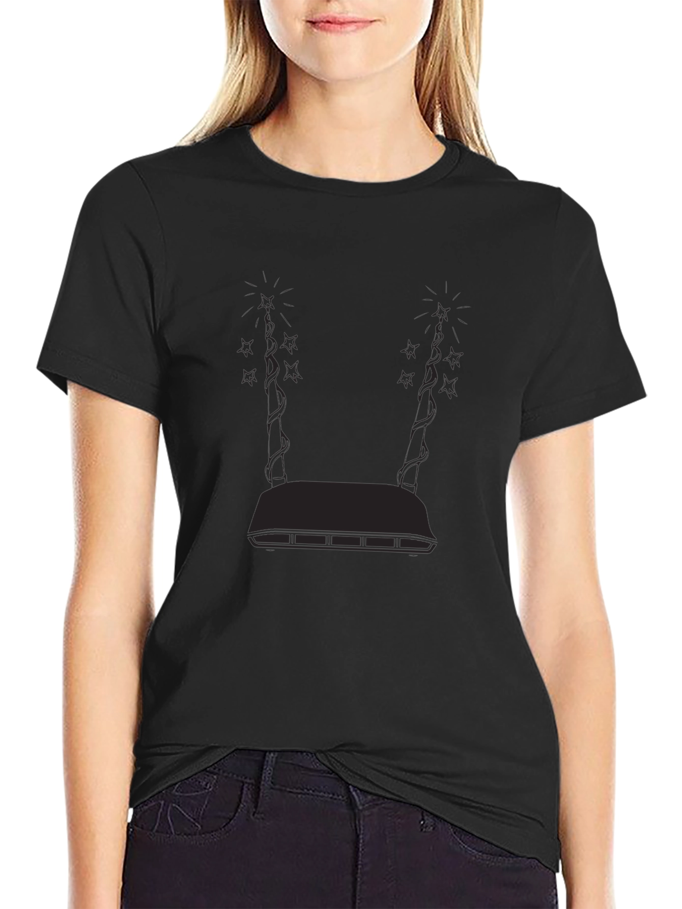 Modern Graphic Black T-Shirt - Abstract Design
