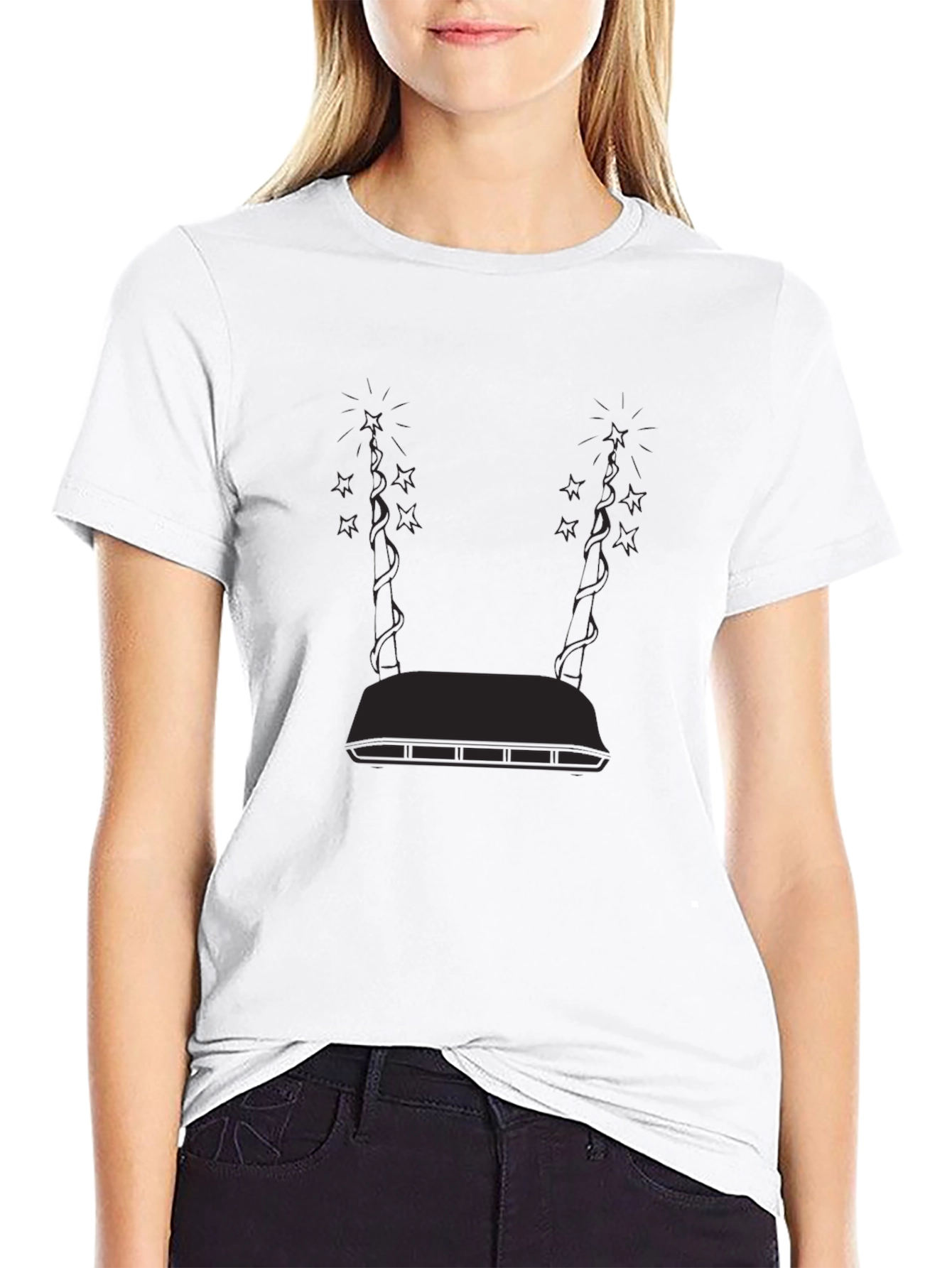 Modern Graphic Black T-Shirt - Abstract Design