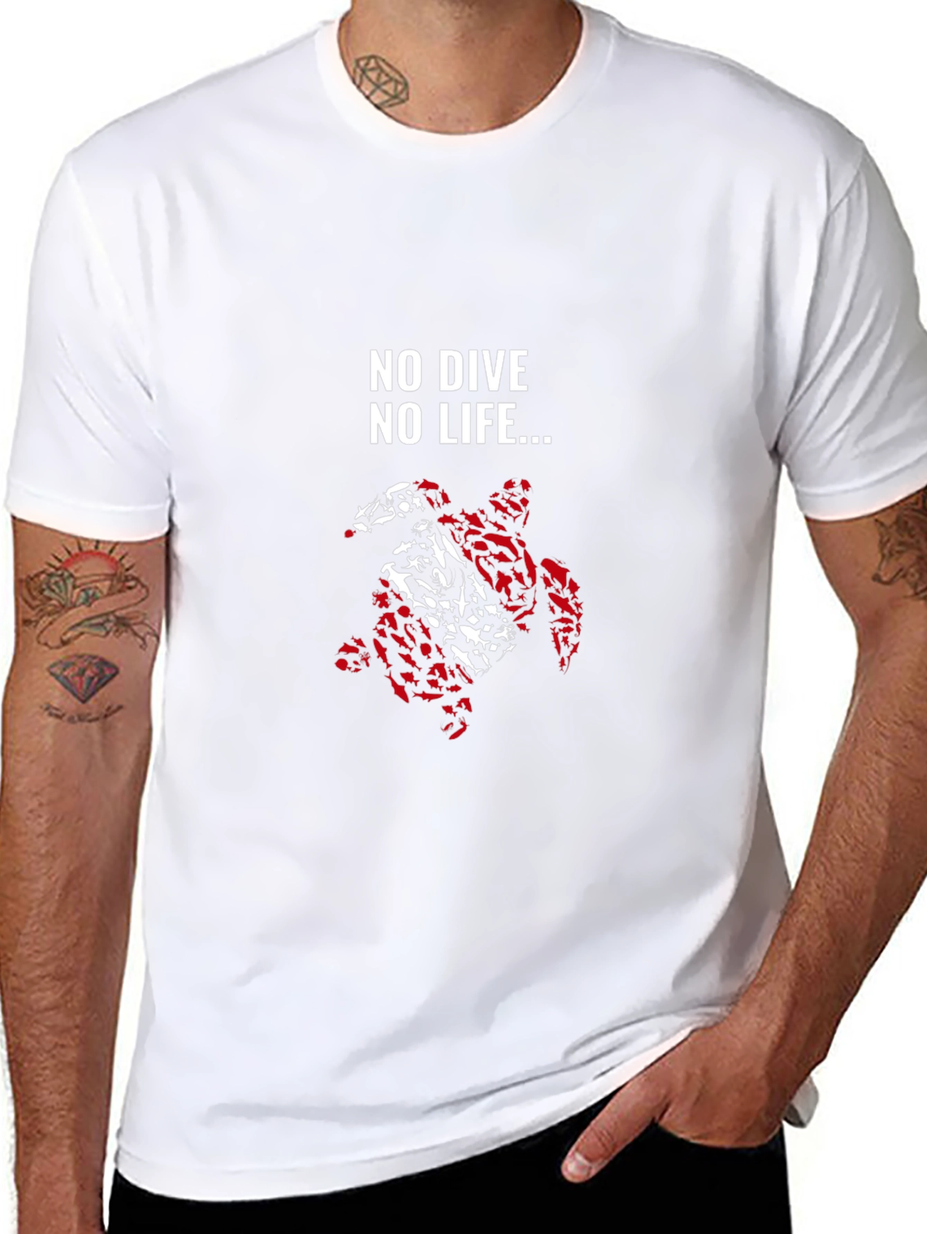 No Dive No Life Turtle Graphic Tee