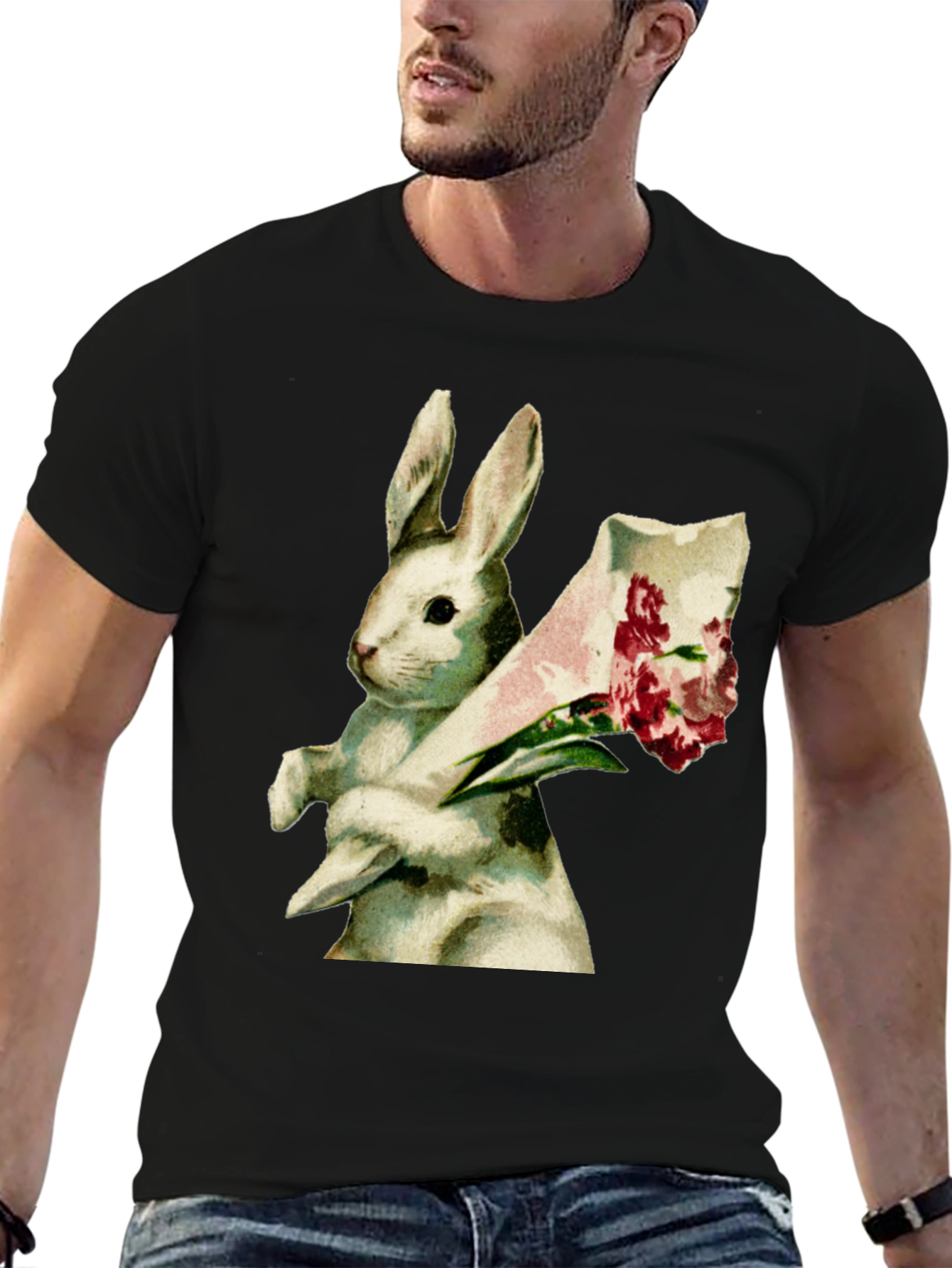 Bunny Bouquet Graphic Tee - Soft Cotton Comfort