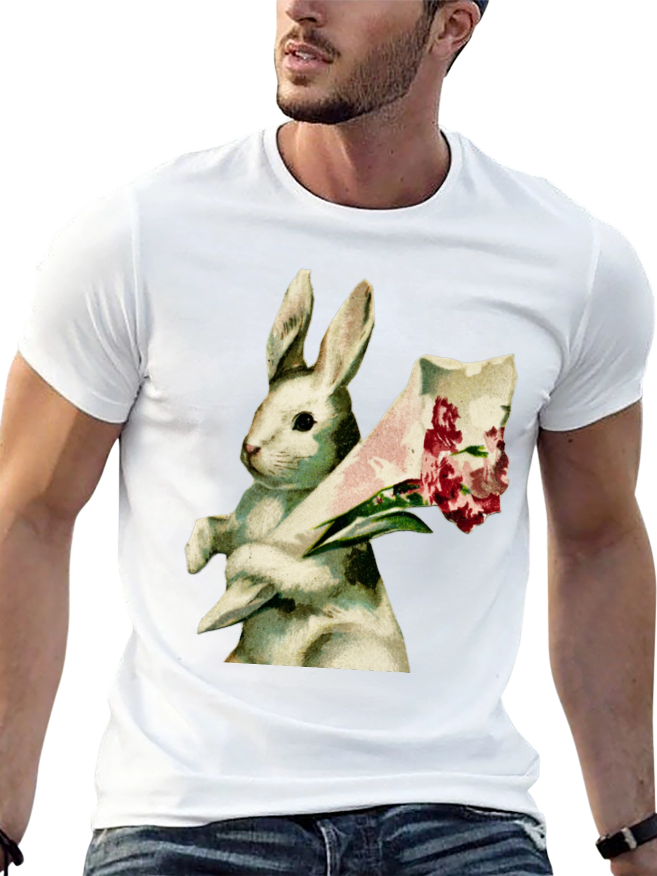 Bunny Bouquet Graphic Tee - Soft Cotton Comfort