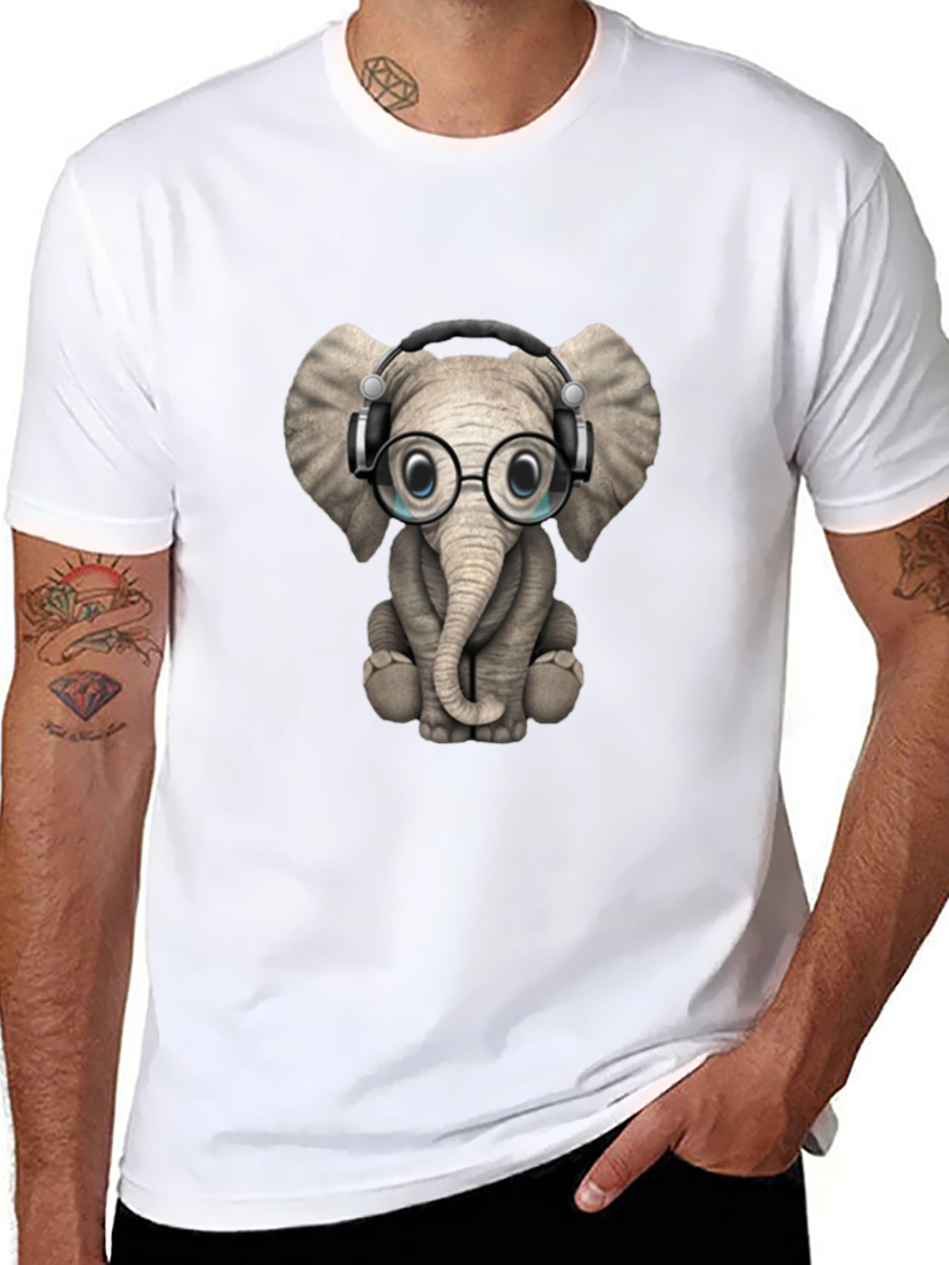 Elephant Wearing Glasses T-Shirt - Unisex