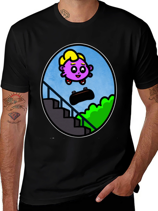 Cartoon Character Skateboard T-Shirt