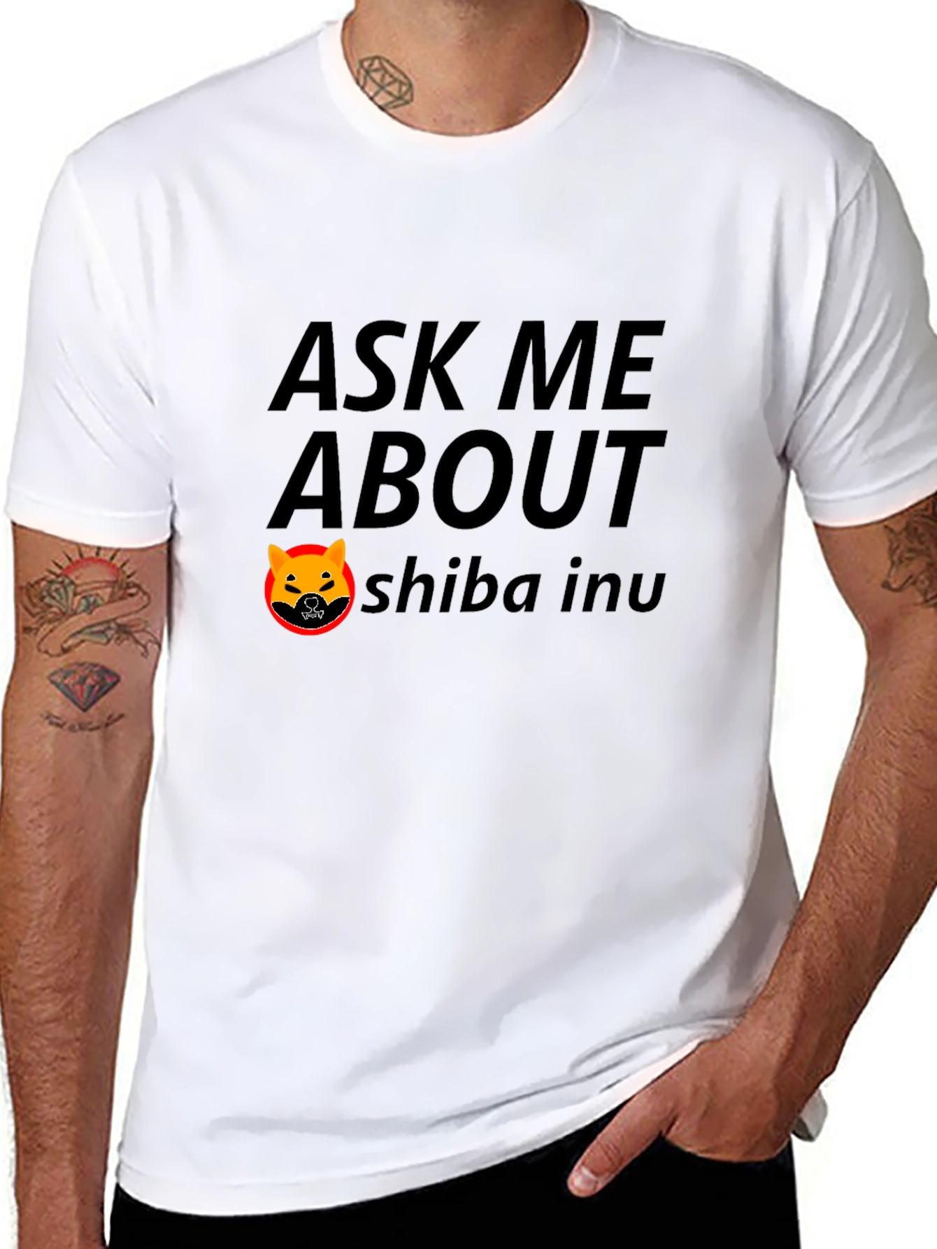 Ask Me About Shiba Inu Black T-Shirt
