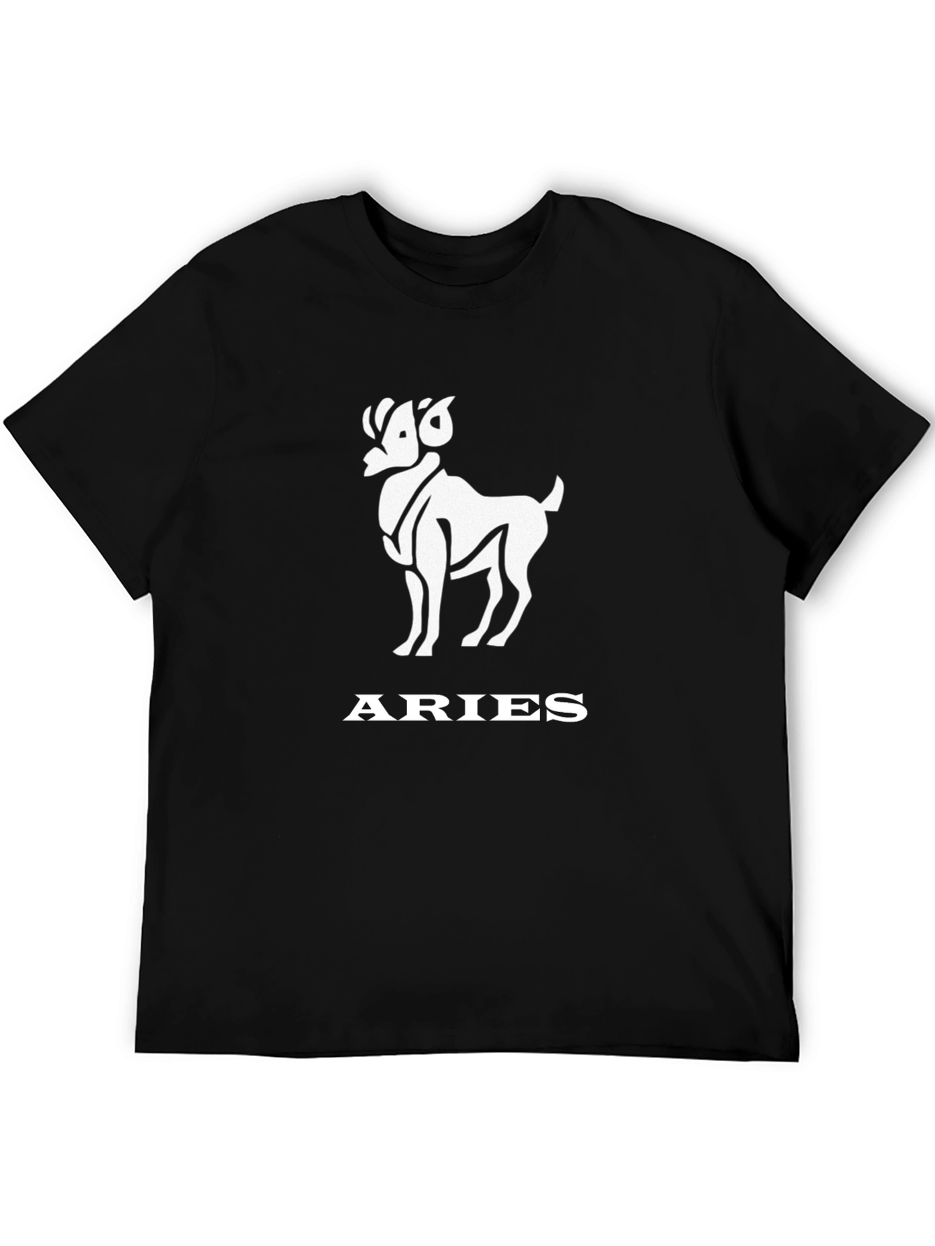 Aries Zodiac Graphic Tee - Black Cotton Blend