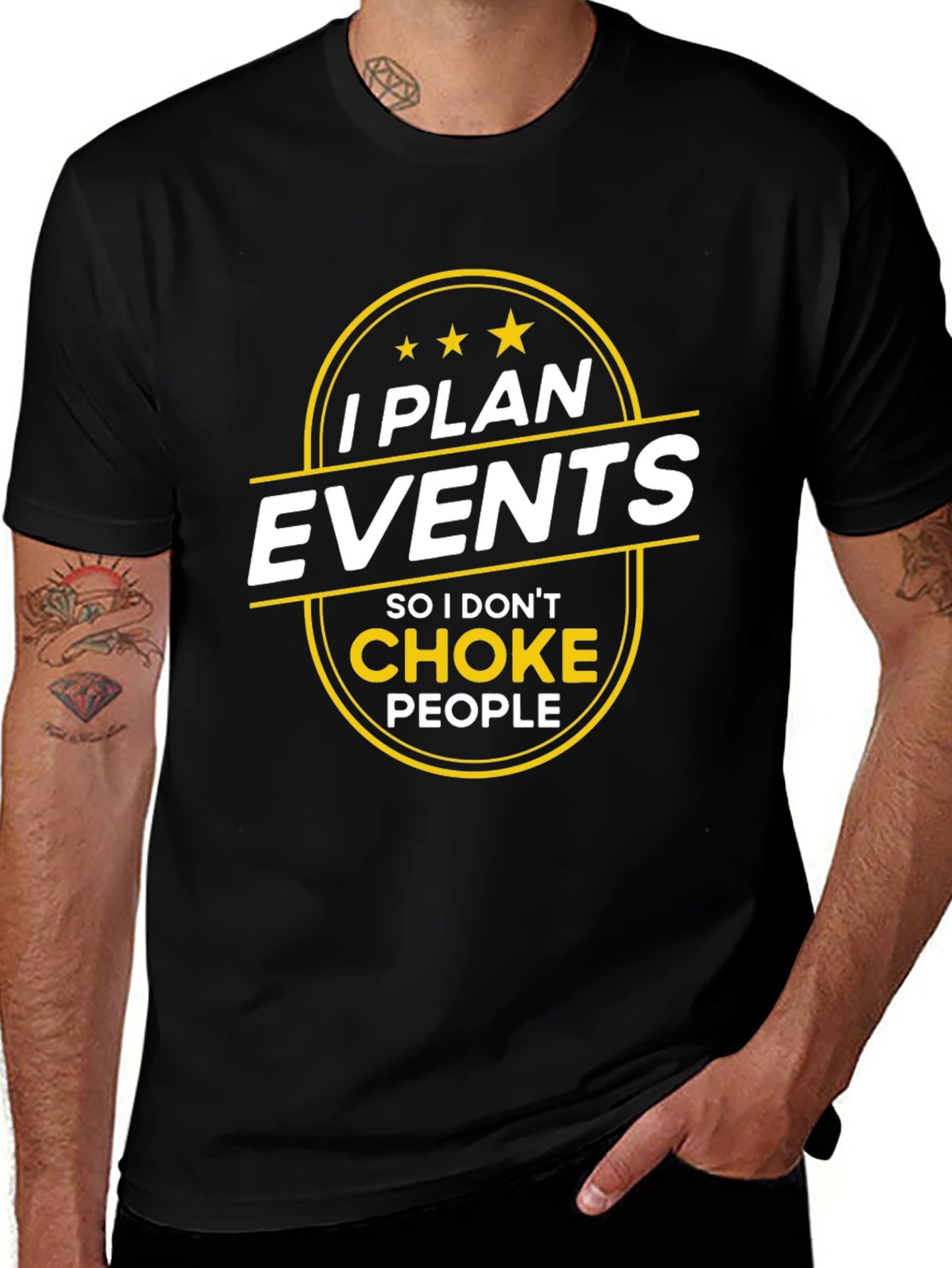 I Plan Events Funny Black T-Shirt