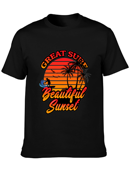Sunset Surf T-Shirt - Great Surf & Beautiful Sunset Tee