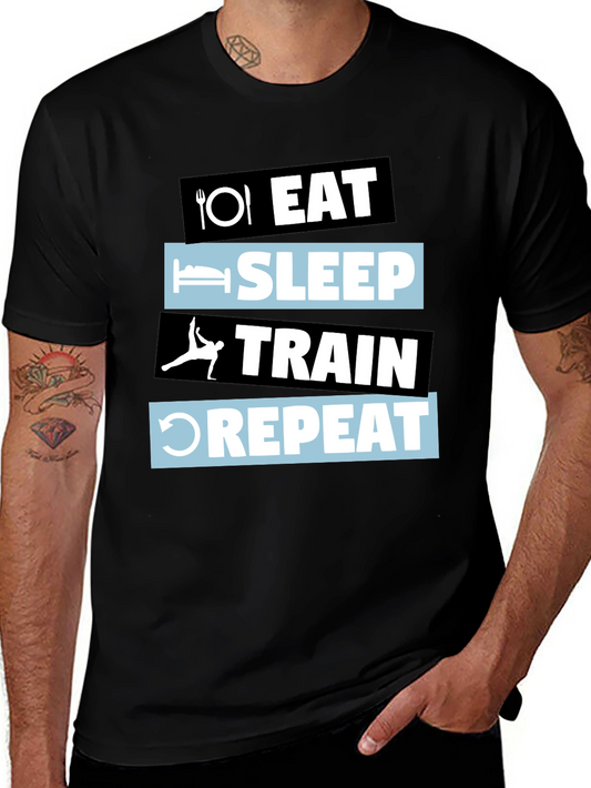 Eat Sleep Train Repeat Graphic T-Shirt