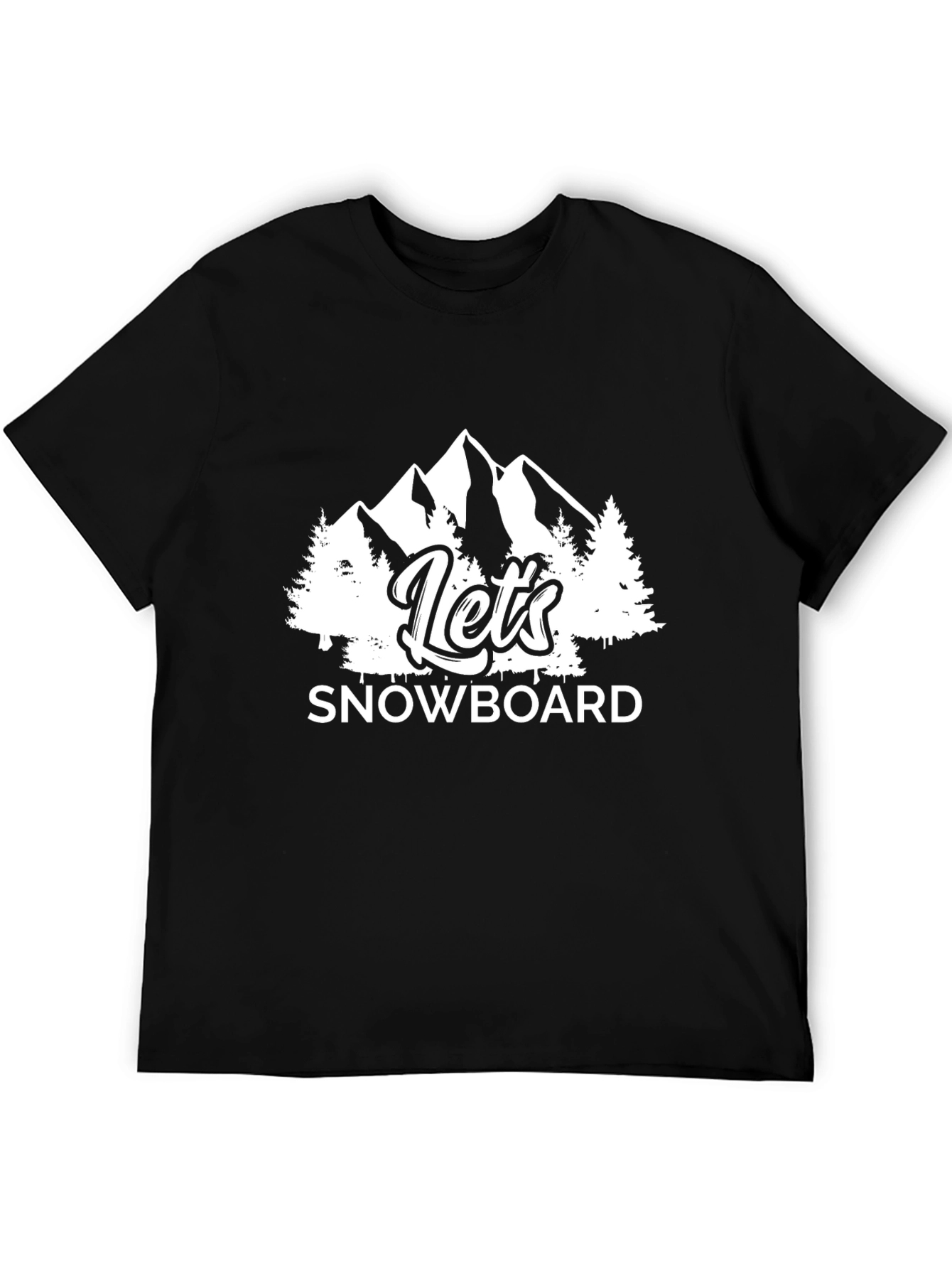 Lets Snowboard Black Graphic T-Shirt