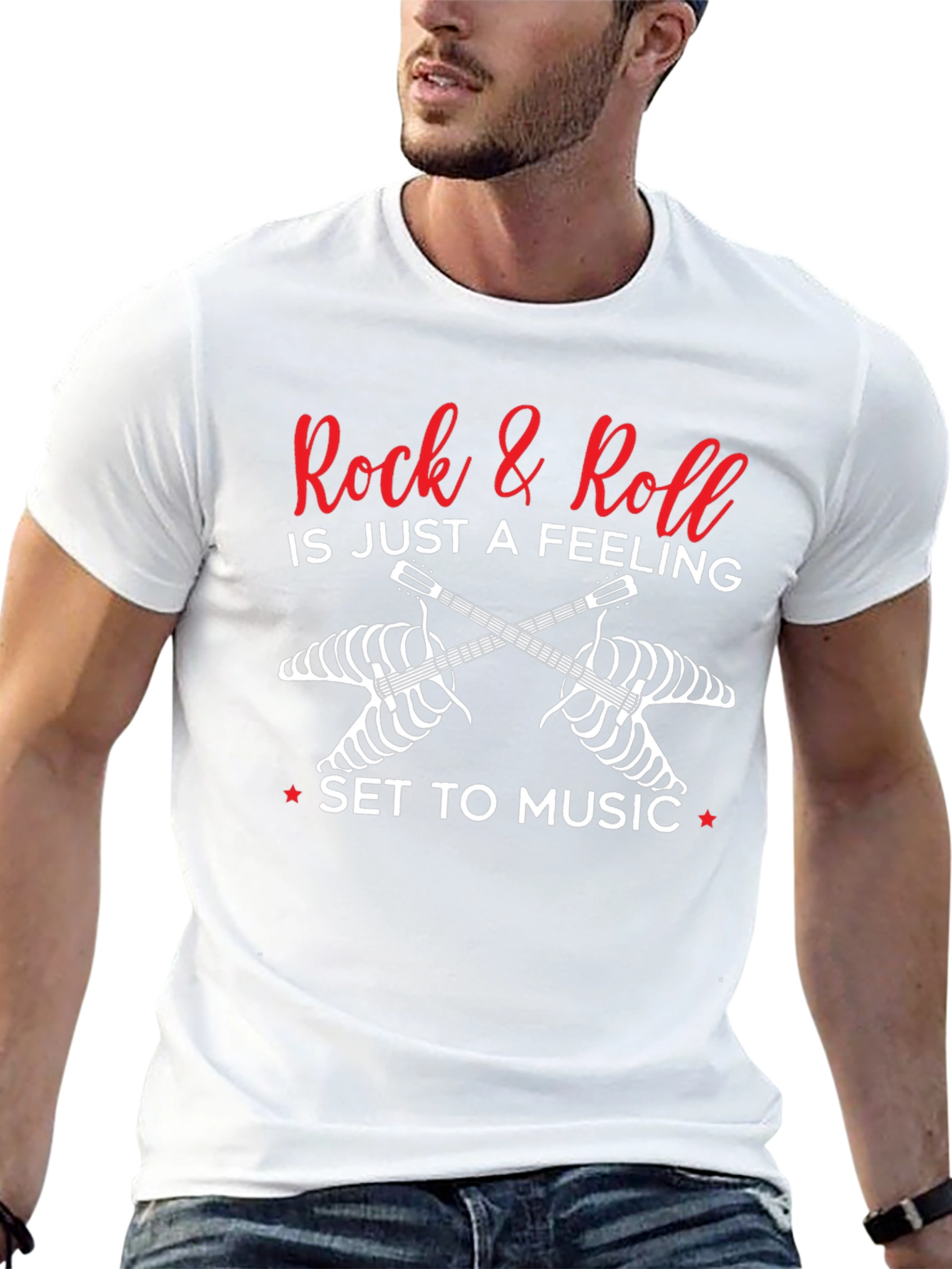Rock & Roll Feeling Guitar Skeleton T-Shirt