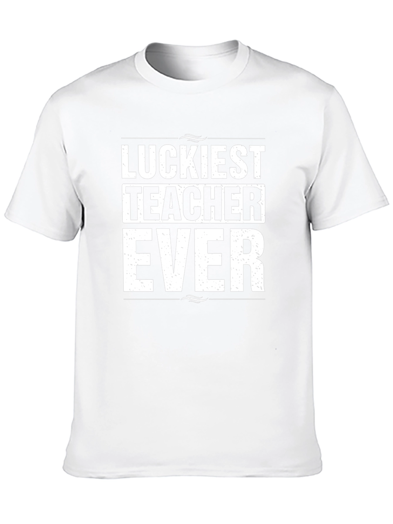 Luckiest Teacher Ever Black Graphic T-Shirt
