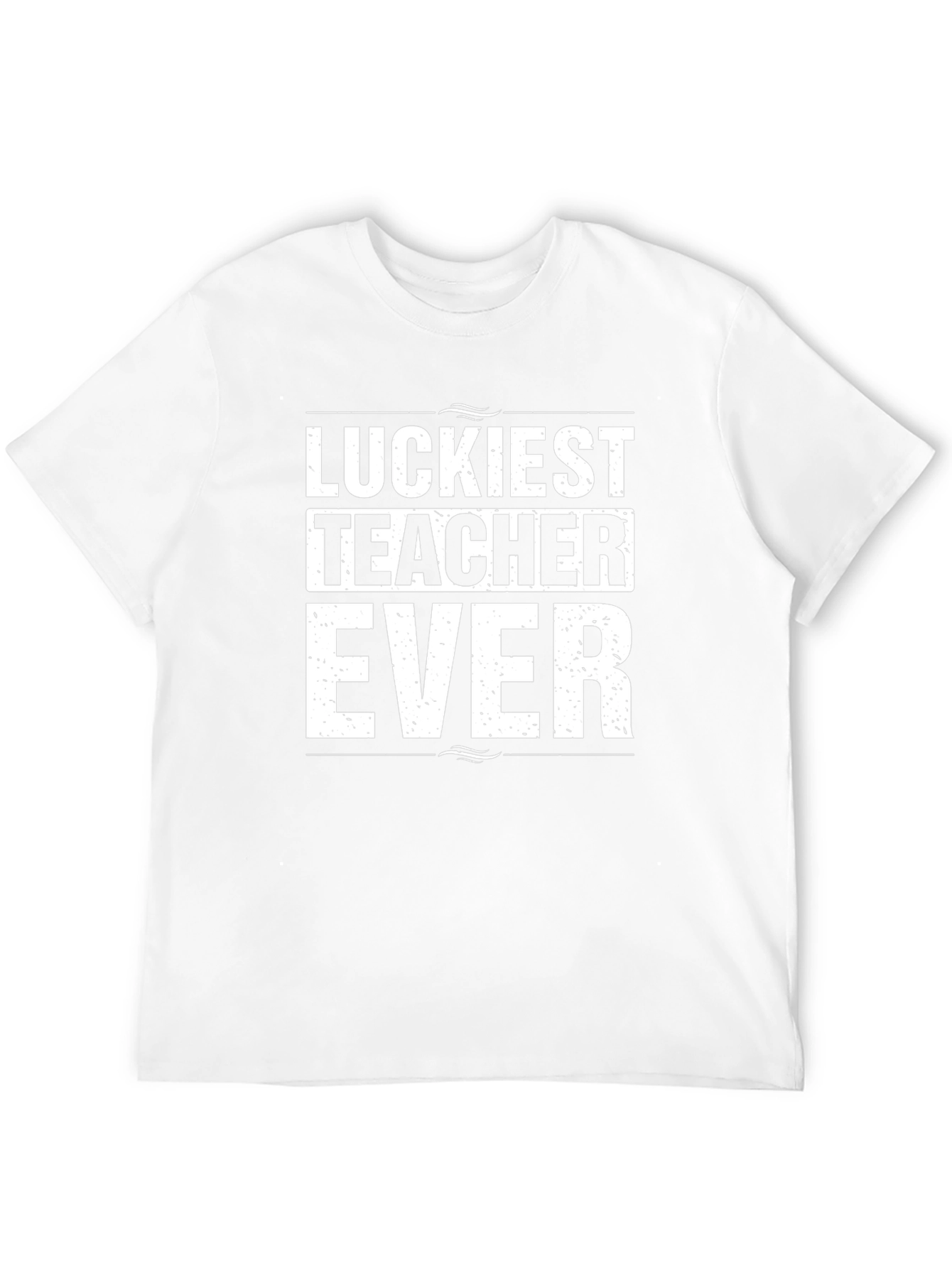 Luckiest Teacher Ever Black Graphic T-Shirt