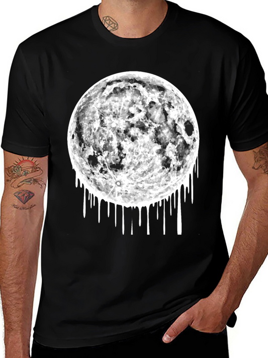 Moon Drip Graphic Tee - Black