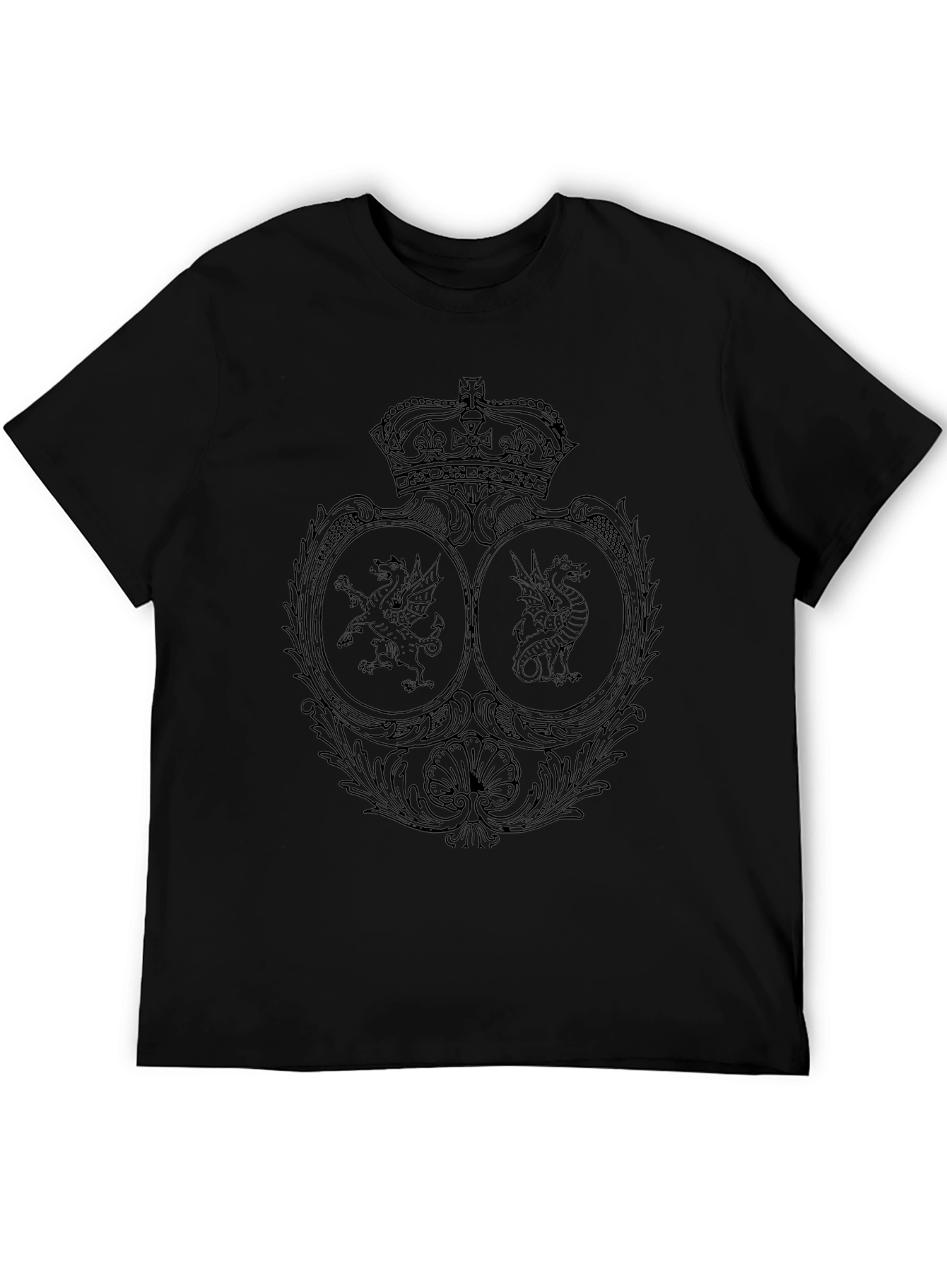 Regal Crest Graphic Tee - Black