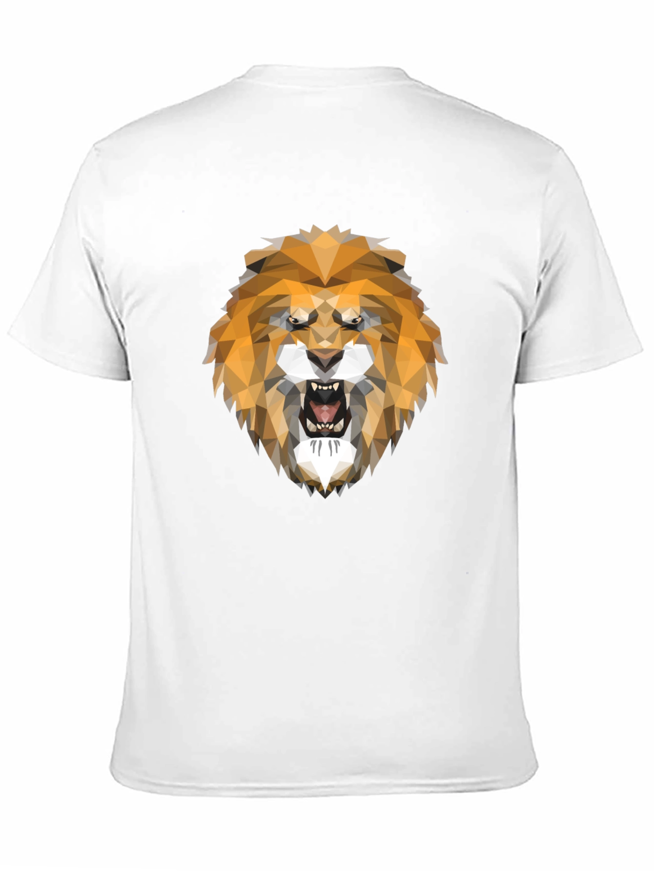 Geometric Lion Head Graphic Tee - Stylish Mens T-Shirt