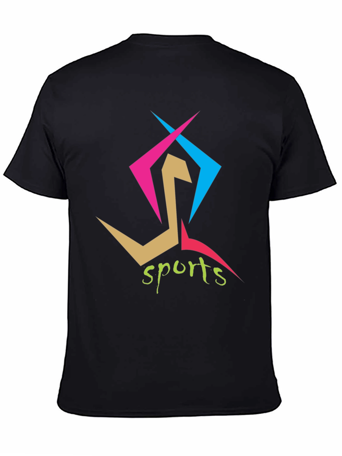 Stylish Sports Graphic Print Black T-Shirt