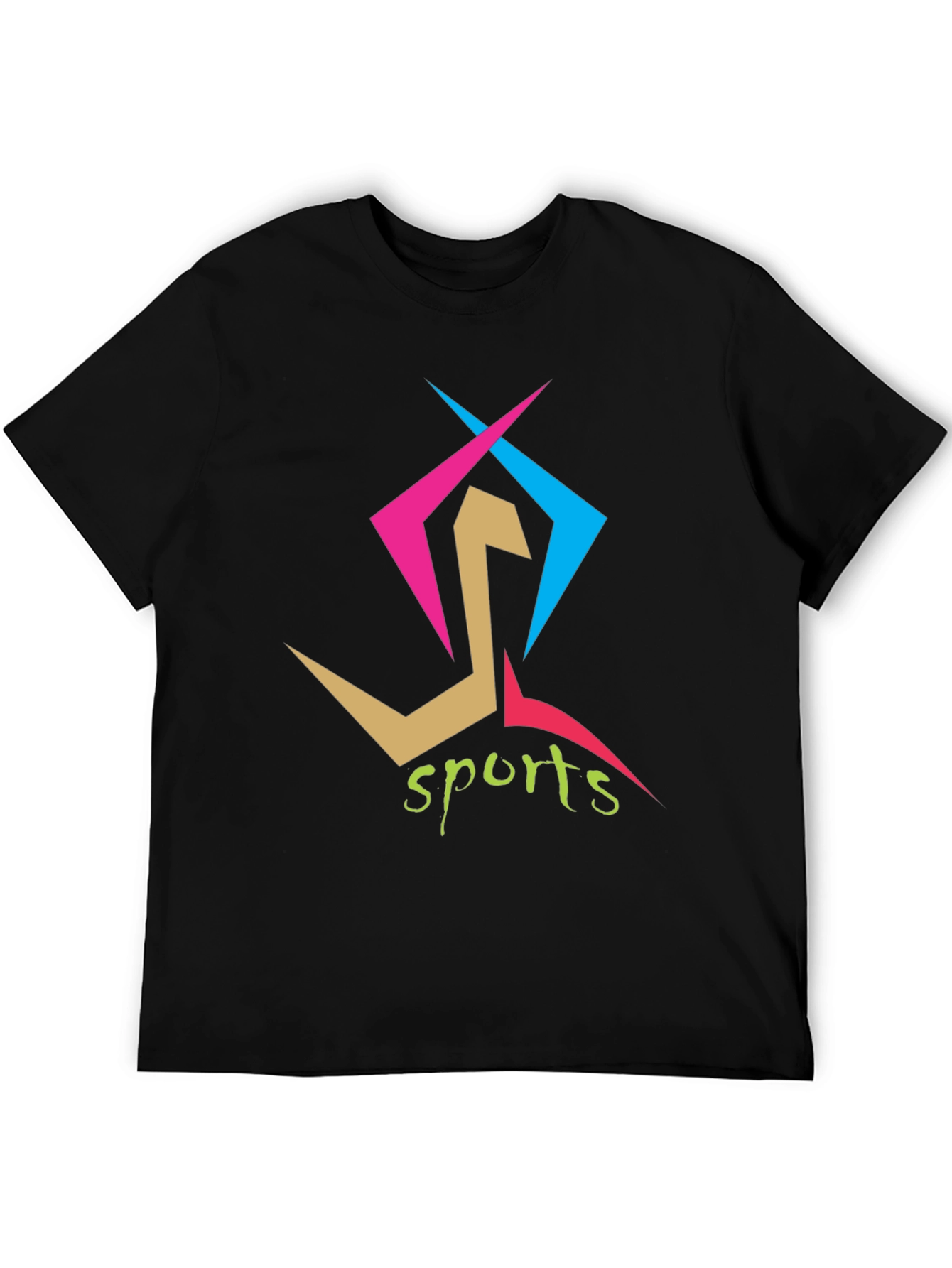 Stylish Sports Graphic Print Black T-Shirt