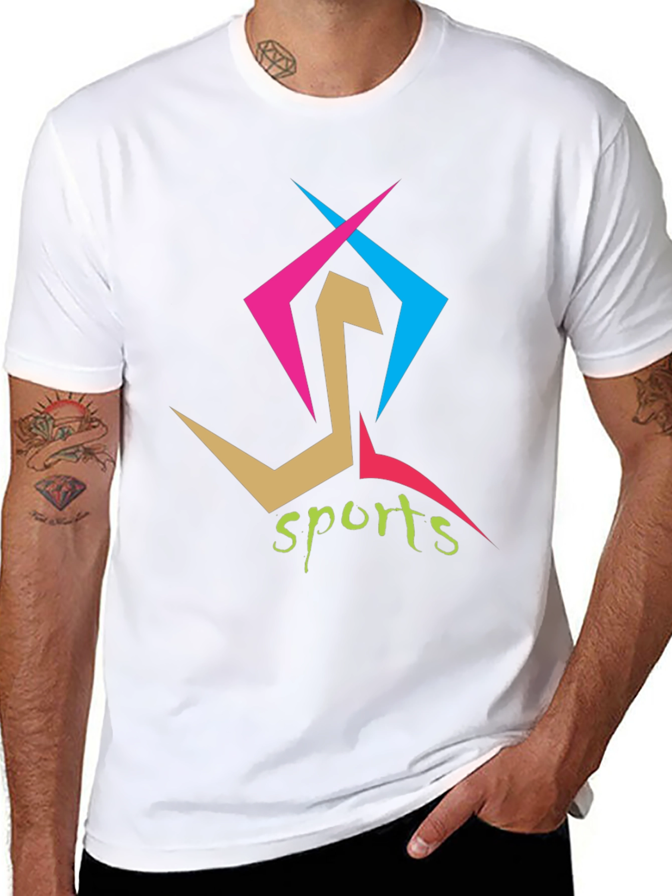 Stylish Sports Graphic Print Black T-Shirt