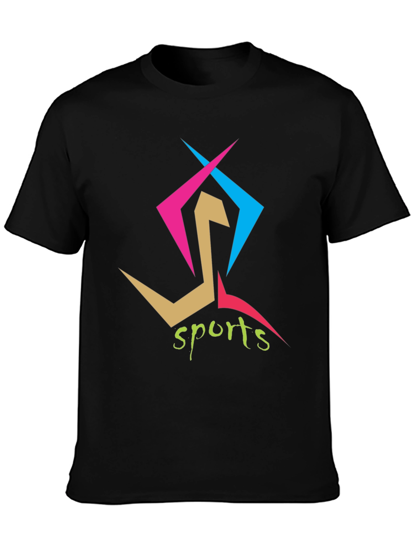 Stylish Sports Graphic Print Black T-Shirt