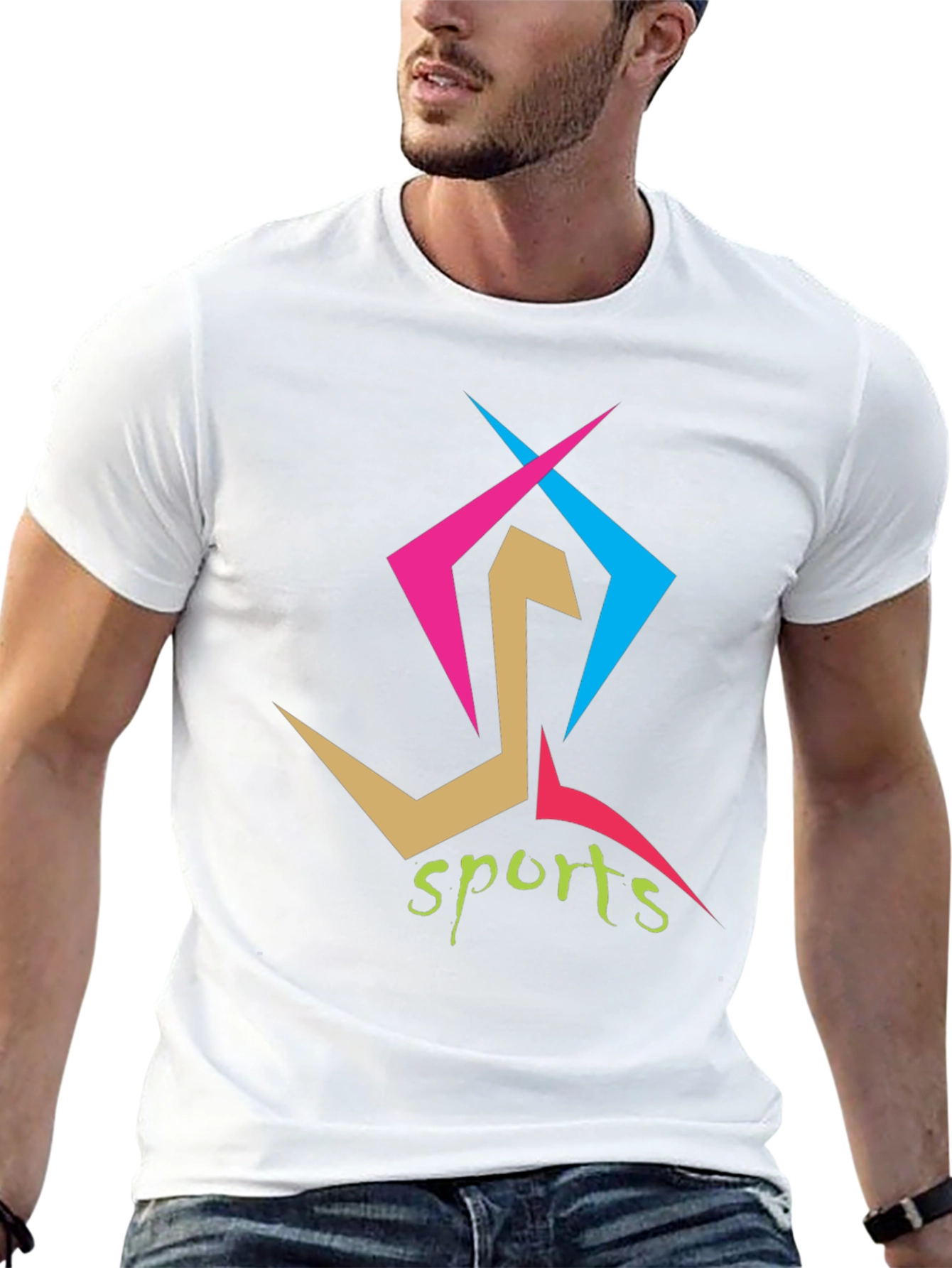 Stylish Sports Graphic Print Black T-Shirt