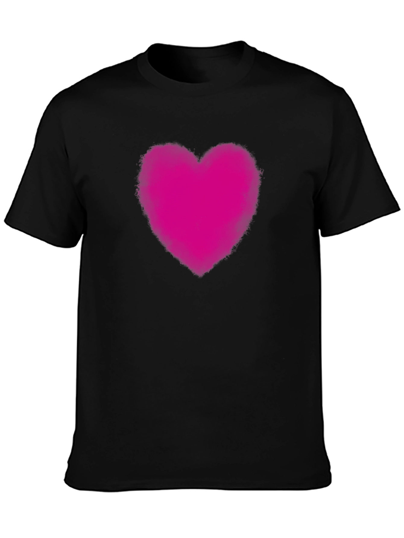 Heart Print Black T-Shirt