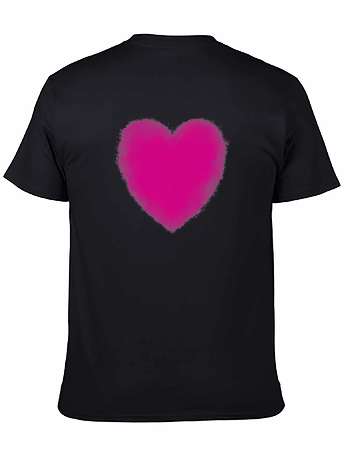 Heart Print Black T-Shirt