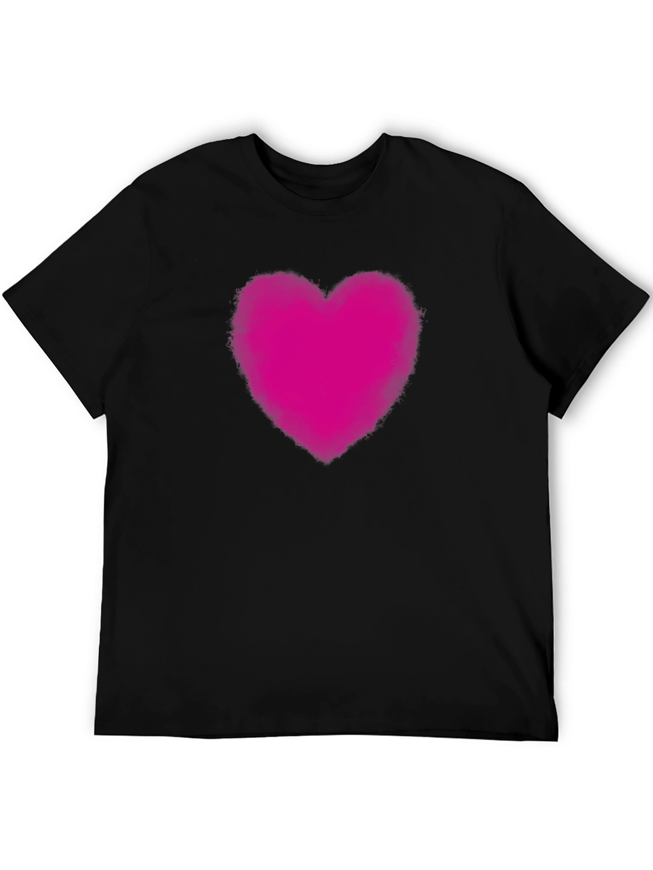 Heart Print Black T-Shirt