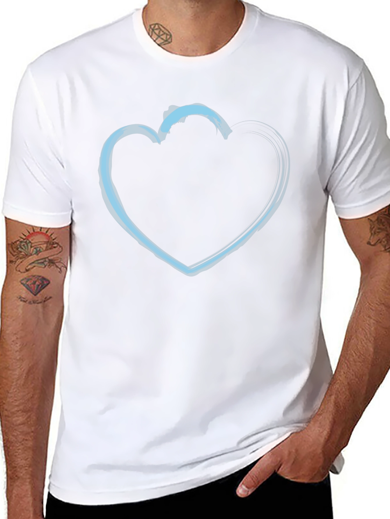 Heart Outline Graphic T-Shirt - Black