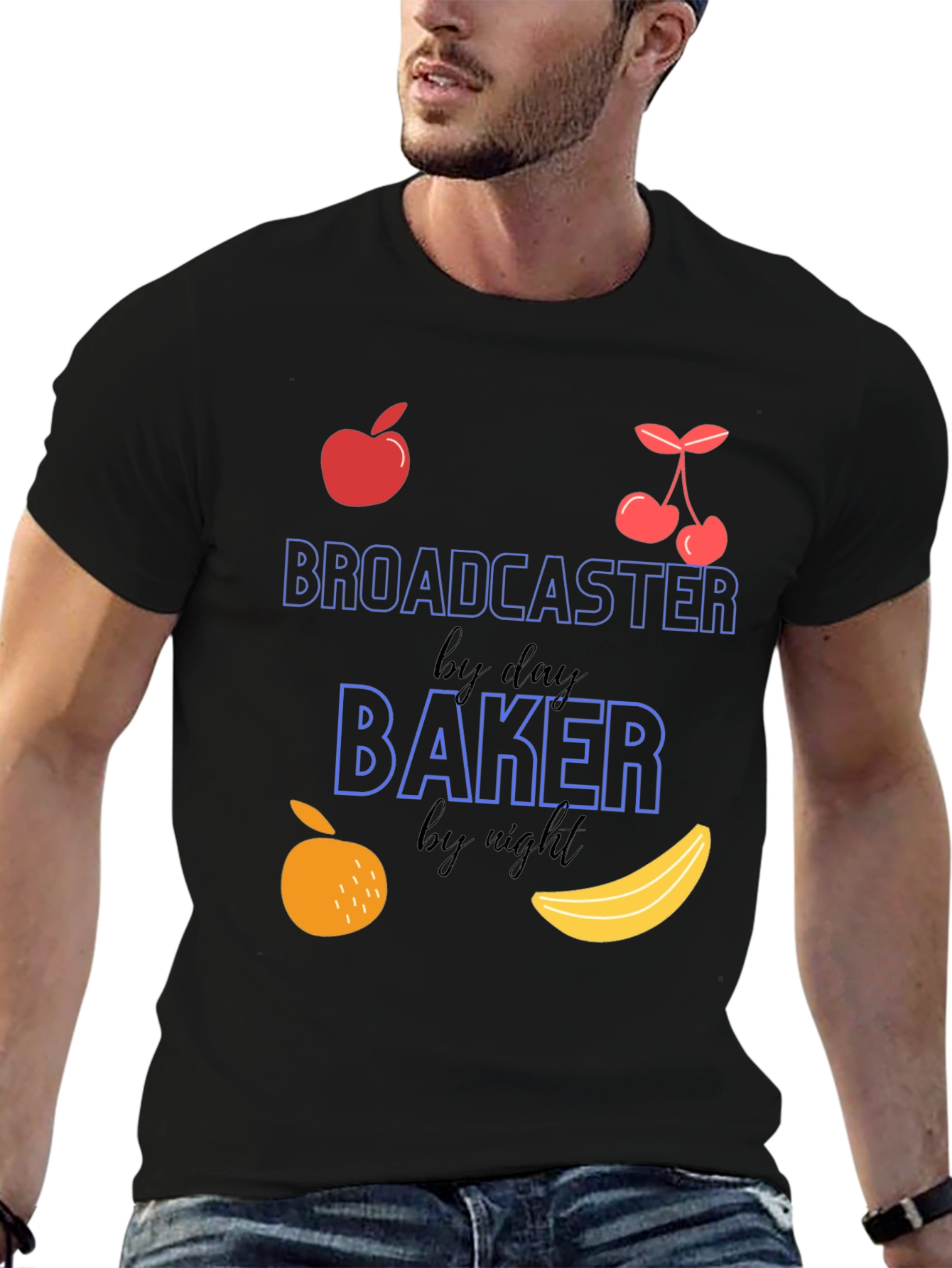 Broadcaster By Day Baker By Night Graphic Tee