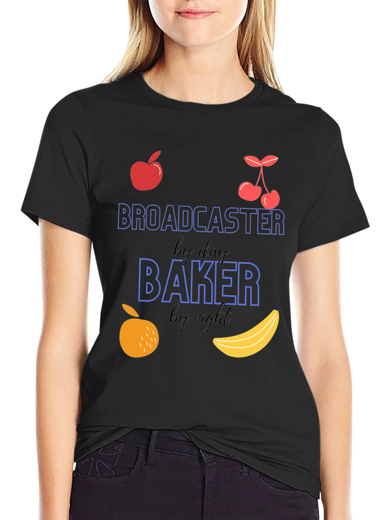 Broadcaster By Day Baker By Night Graphic Tee
