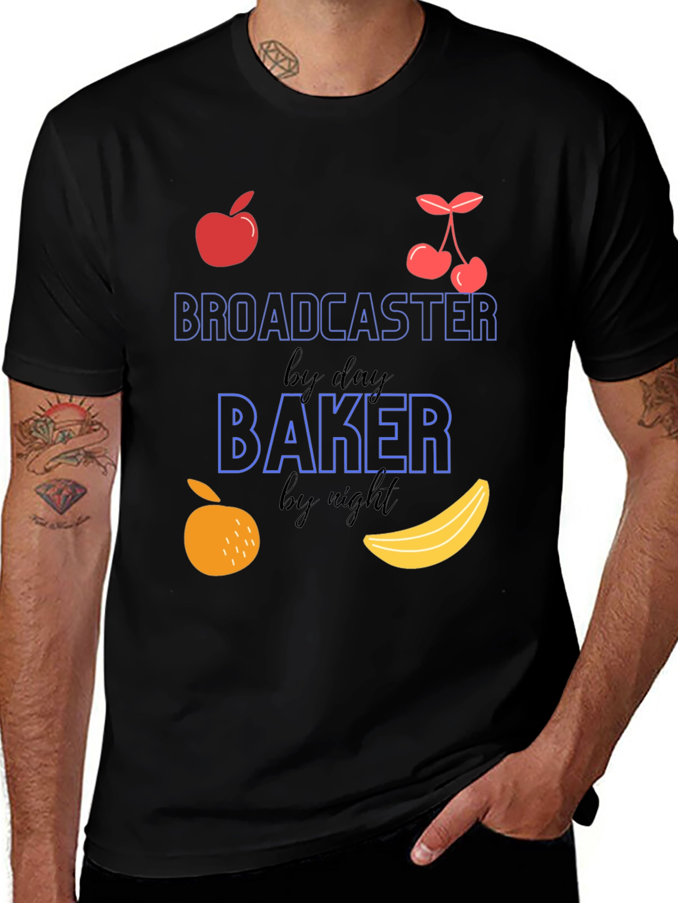 Broadcaster By Day Baker By Night Graphic Tee