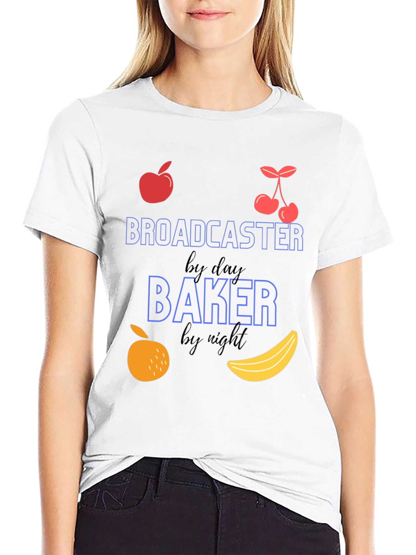Broadcaster By Day Baker By Night Graphic Tee