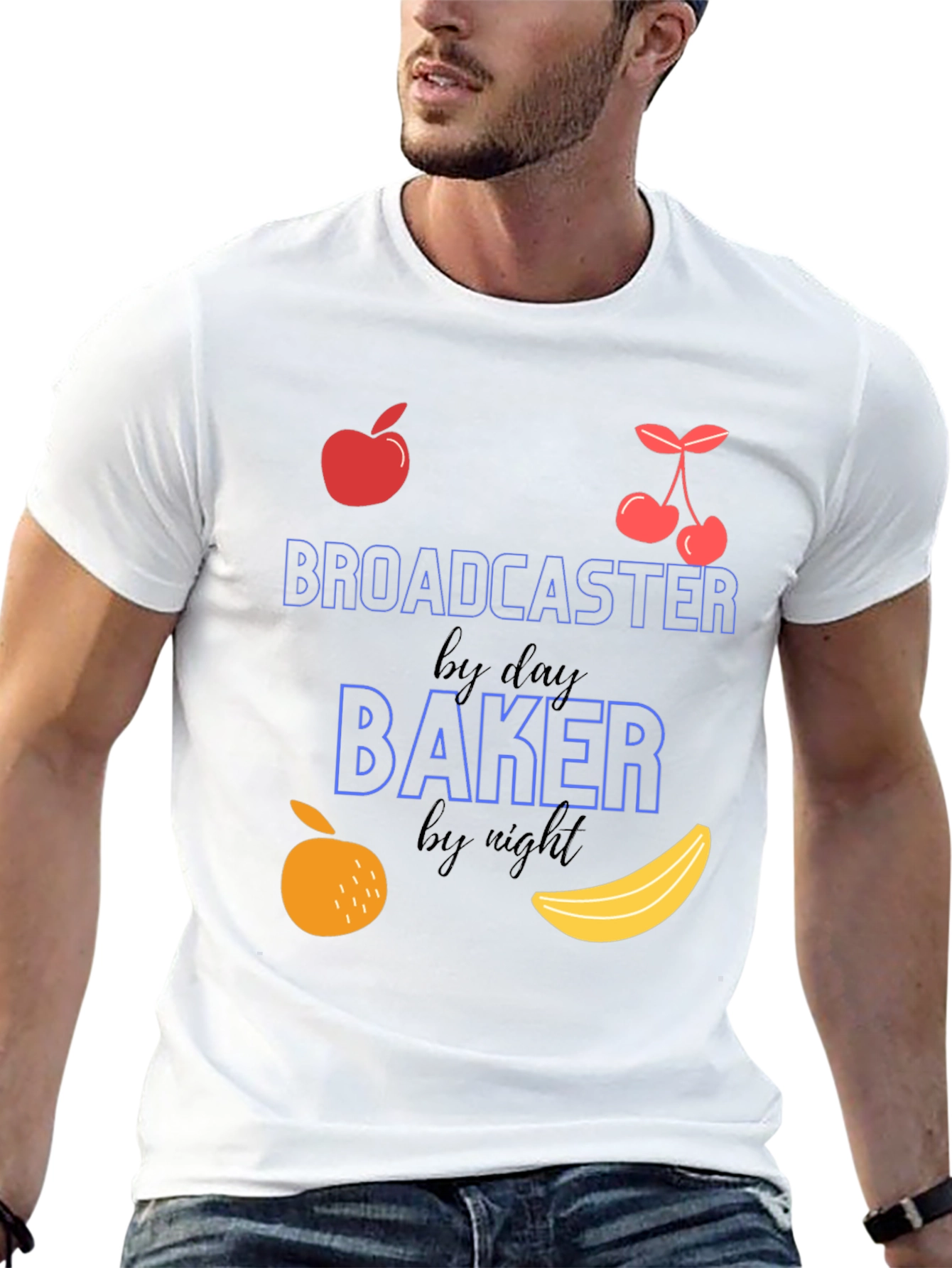 Broadcaster By Day Baker By Night Graphic Tee